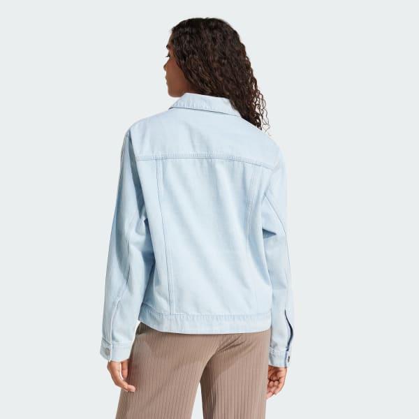 adidas Premium Essentials Denim Jacket Light Denim XS Womens Product Image