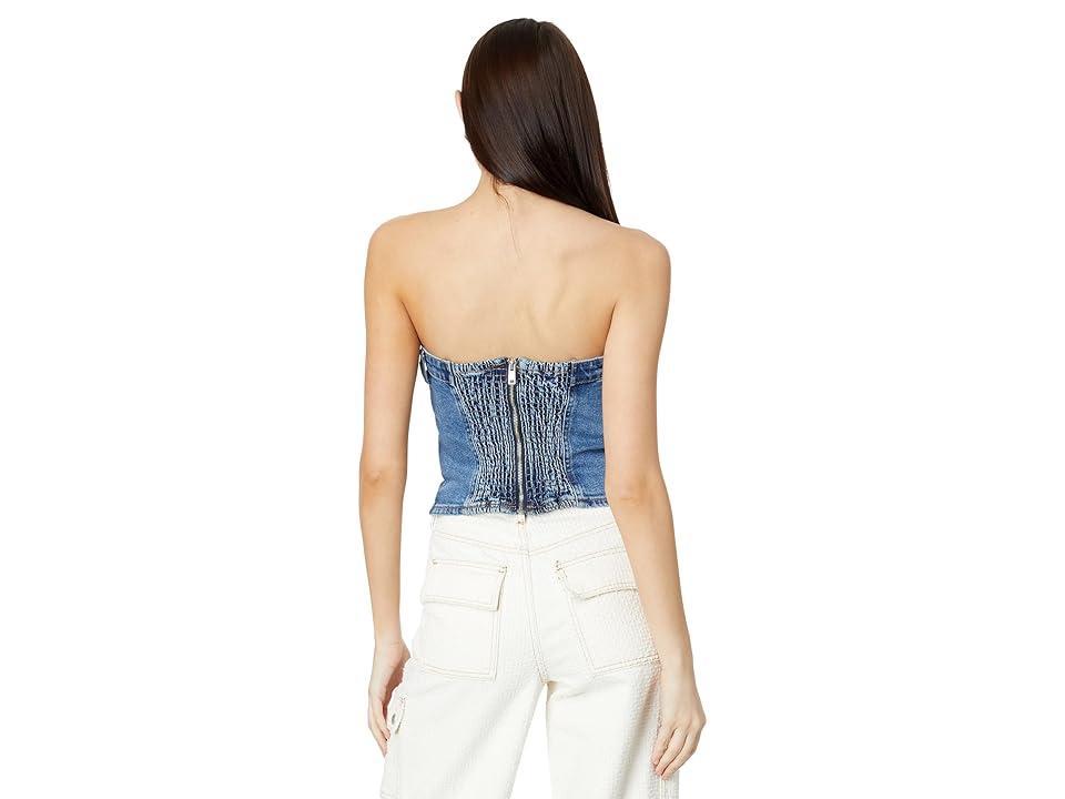 Blank NYC Own It Denim Bustier Blue) Women's Clothing Product Image