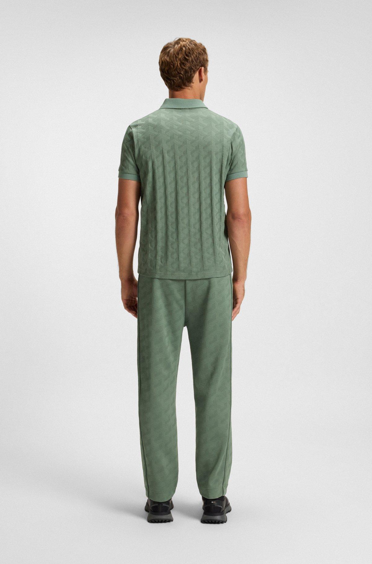 Mercerised-cotton polo shirt with jacquard pattern Product Image