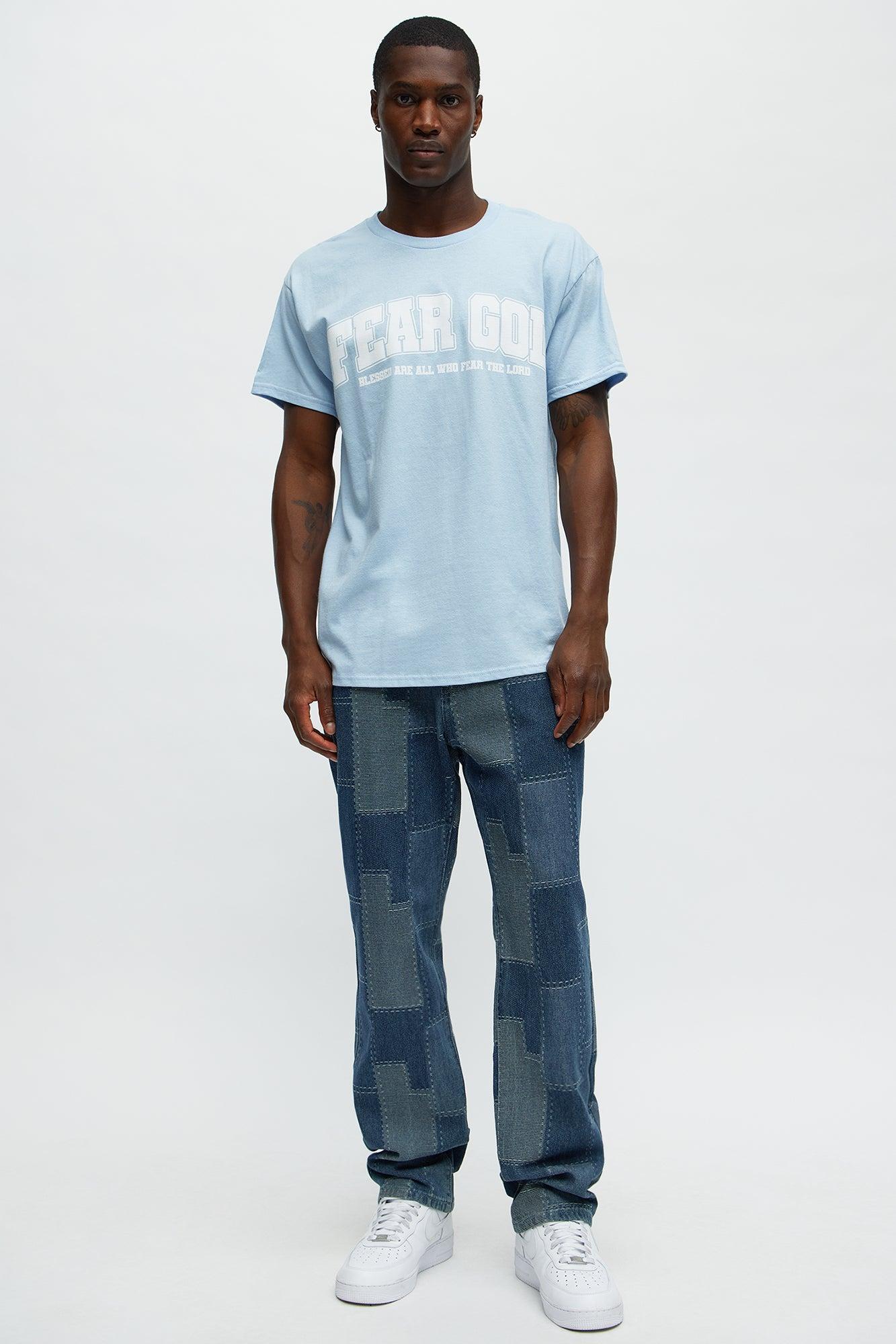 Fear Him Short Sleeve Tee - Light Blue Product Image