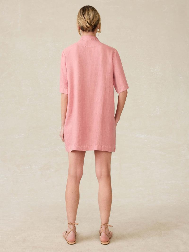 Paradise Point Linen Dress - Withered Rose Product Image