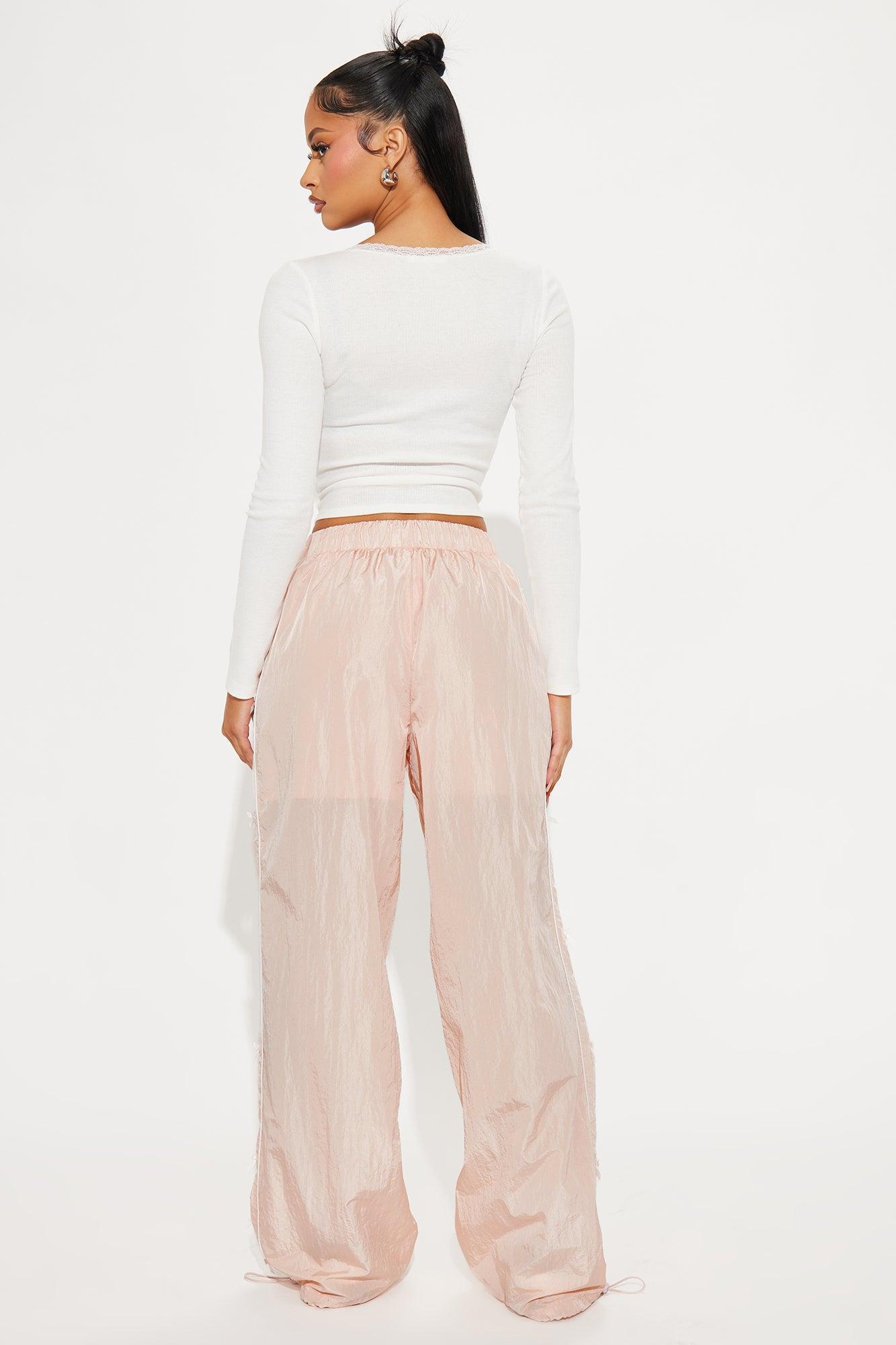 Trina Windbreaker Track Pant - Blush Product Image