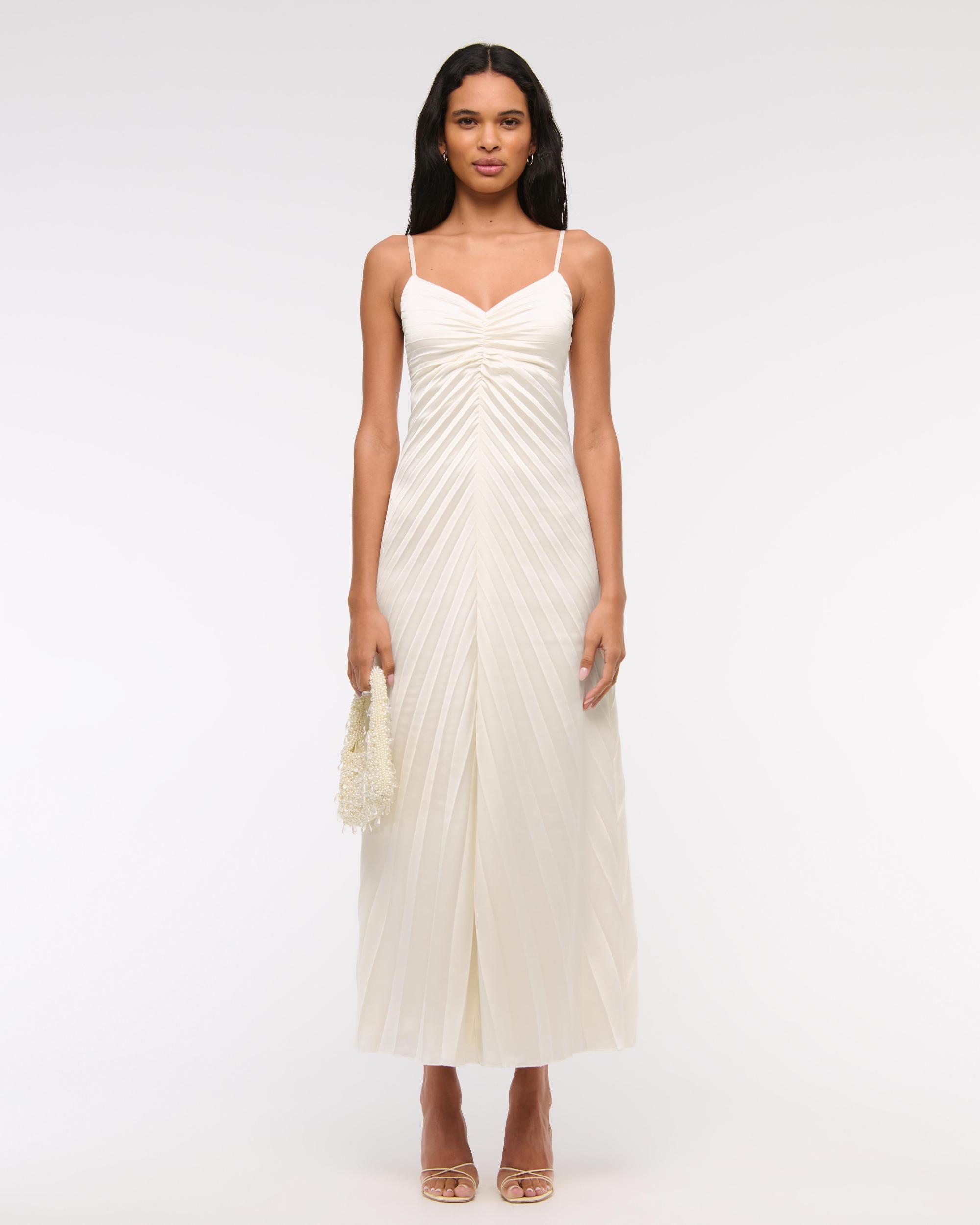 The A&F Giselle Sunburst Pleated Maxi Dress Product Image