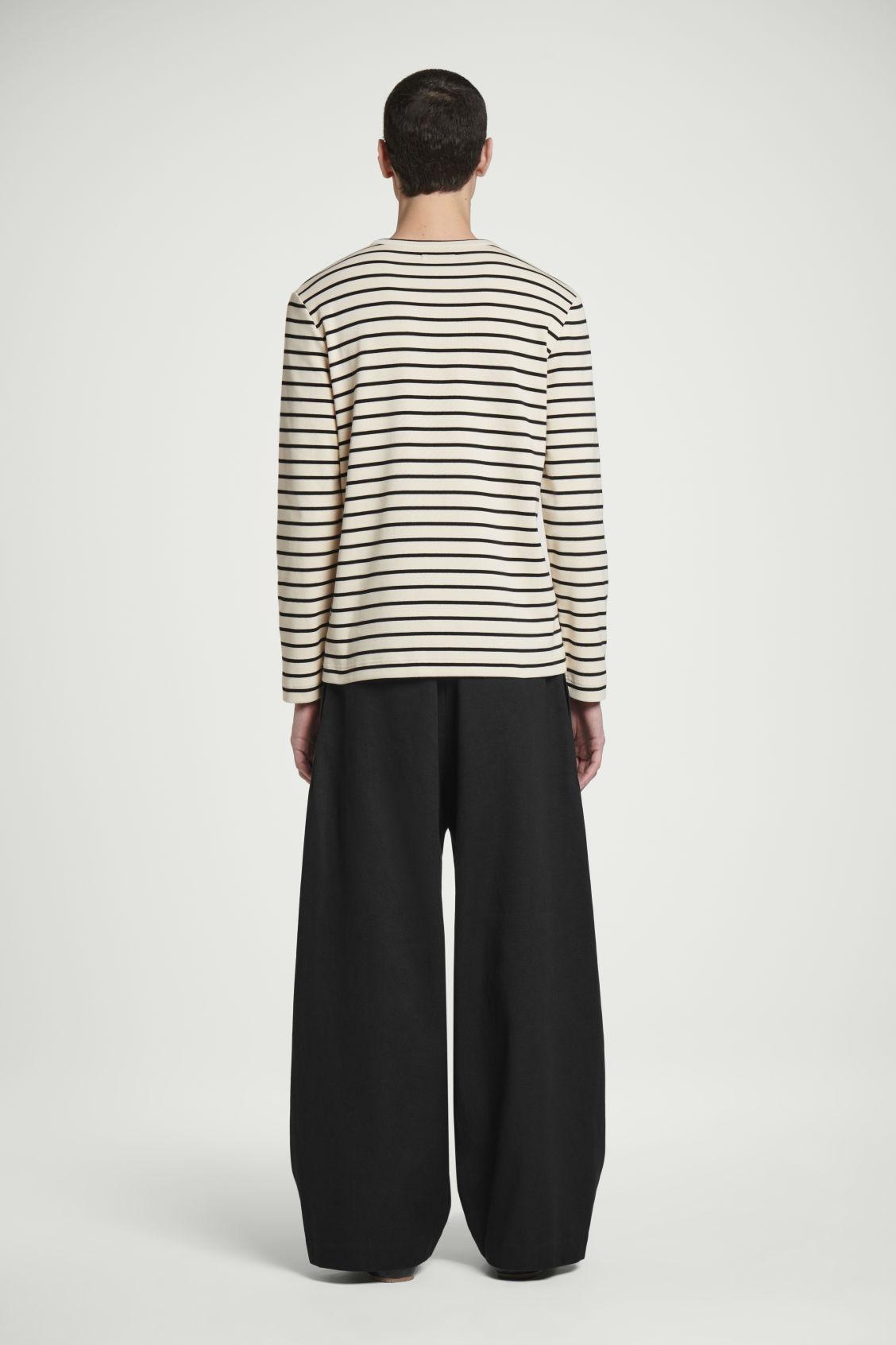 REGULAR STRIPED RIBBED LONG-SLEEVED T-SHIRT Product Image