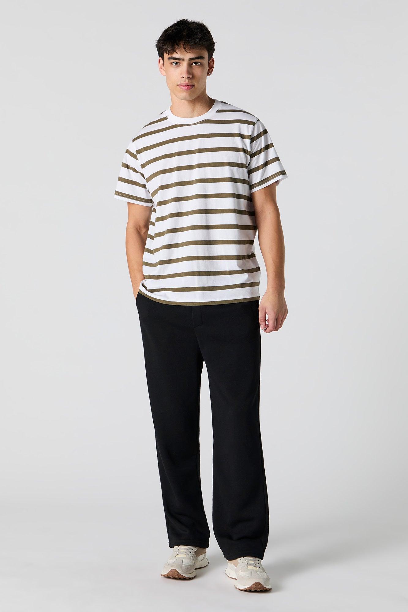 Striped Crewneck T-Shirt Male Product Image