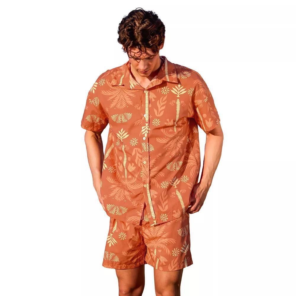 Men's Cupshe Terracotta Vibes Tropical Shirt, Size: Large, Brown Product Image