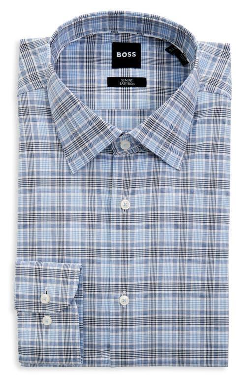 HUGO BOSS Slim Fit Printed Dress Shirt In Light Blue Product Image