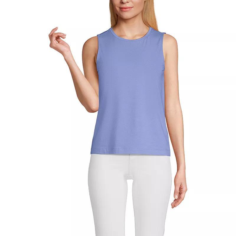 Women's Lands' End Lightweight Jersey Tank Top, Size: Large, Sweet Orange Stripe Product Image
