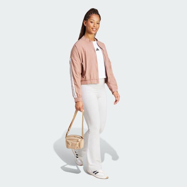 adidas Essentials 3-Stripes Lifestyle Woven Bomber Jacket Warm Clay XL Womens Product Image