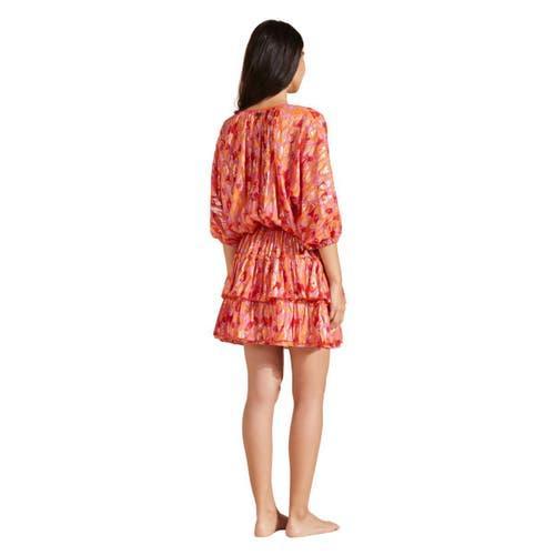 Womens New Leopard Metallic Balloon-Sleeve Minidress Product Image