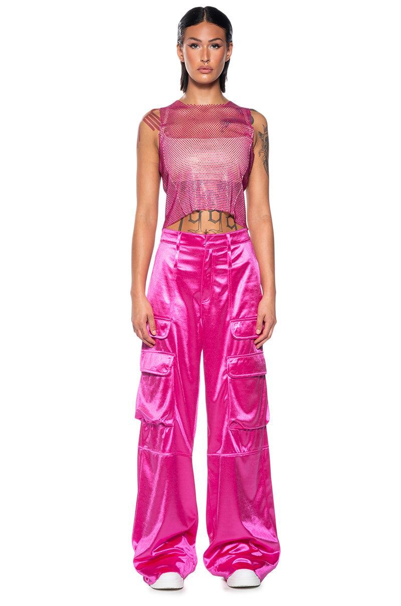 ZELDA RHINESTONE MESH SLEEVELESS TOP Product Image