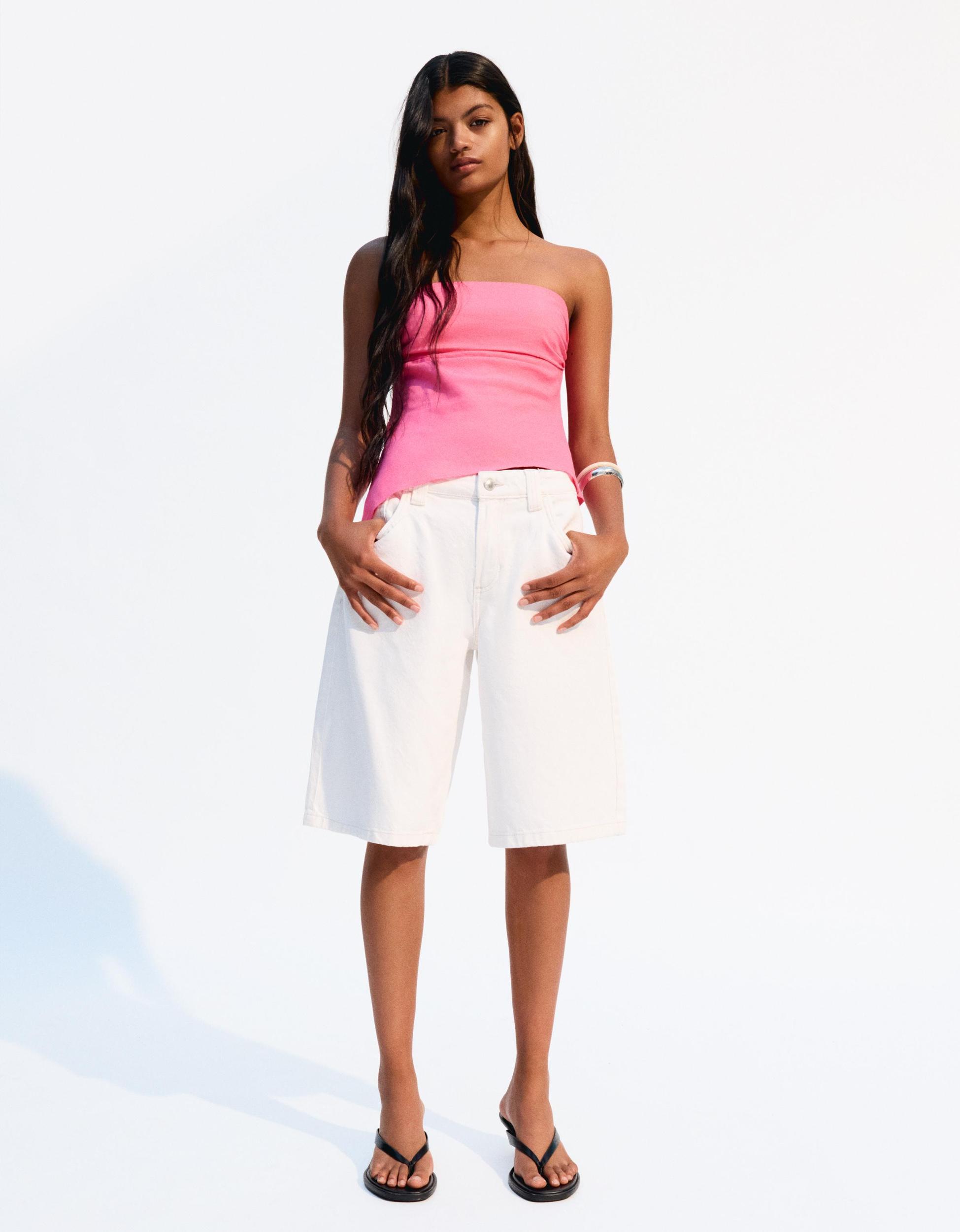 Linen blend bandeau top Product Image