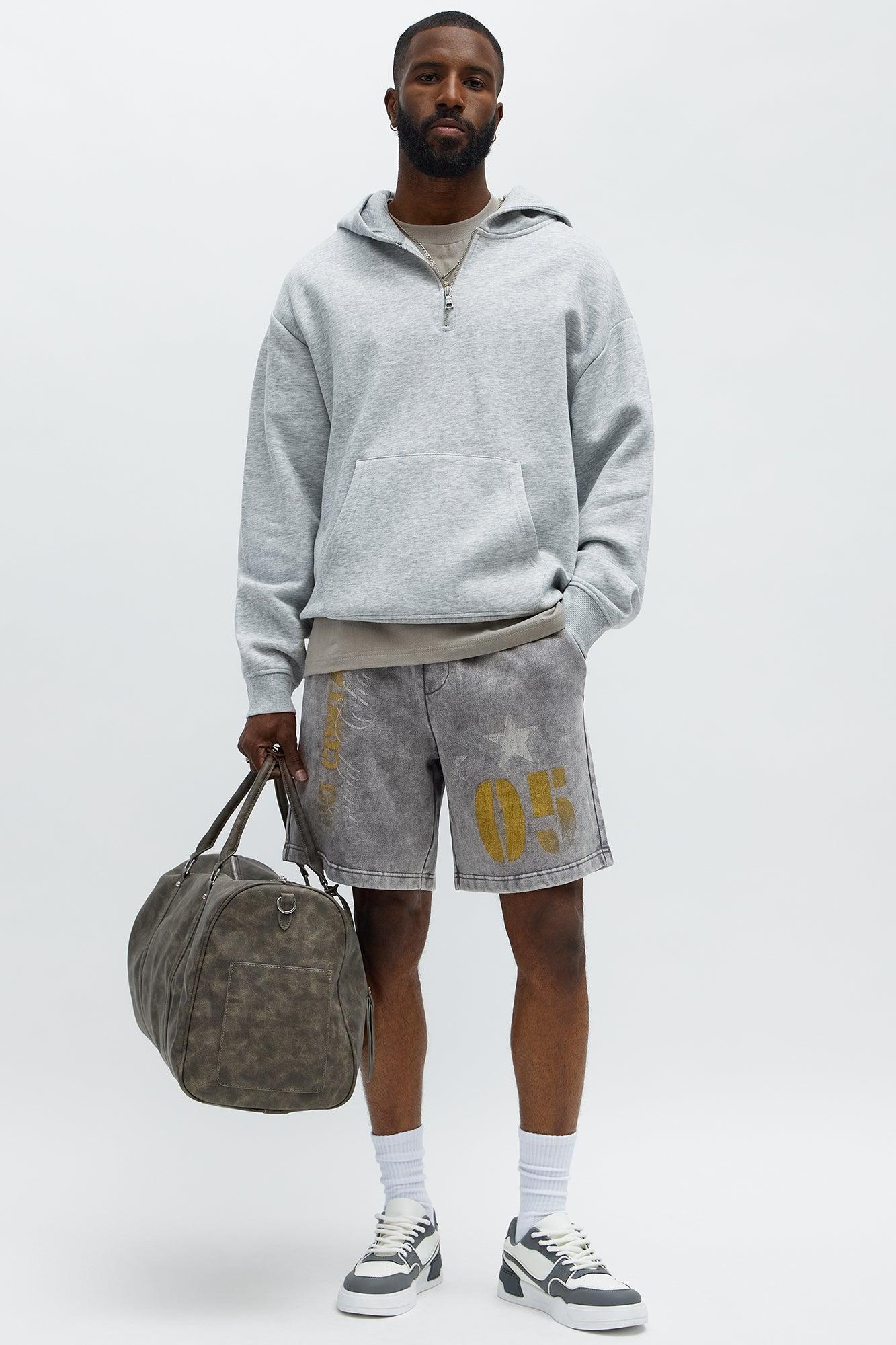 Tyson Quarter Zip Hoodie - Heather Grey Product Image