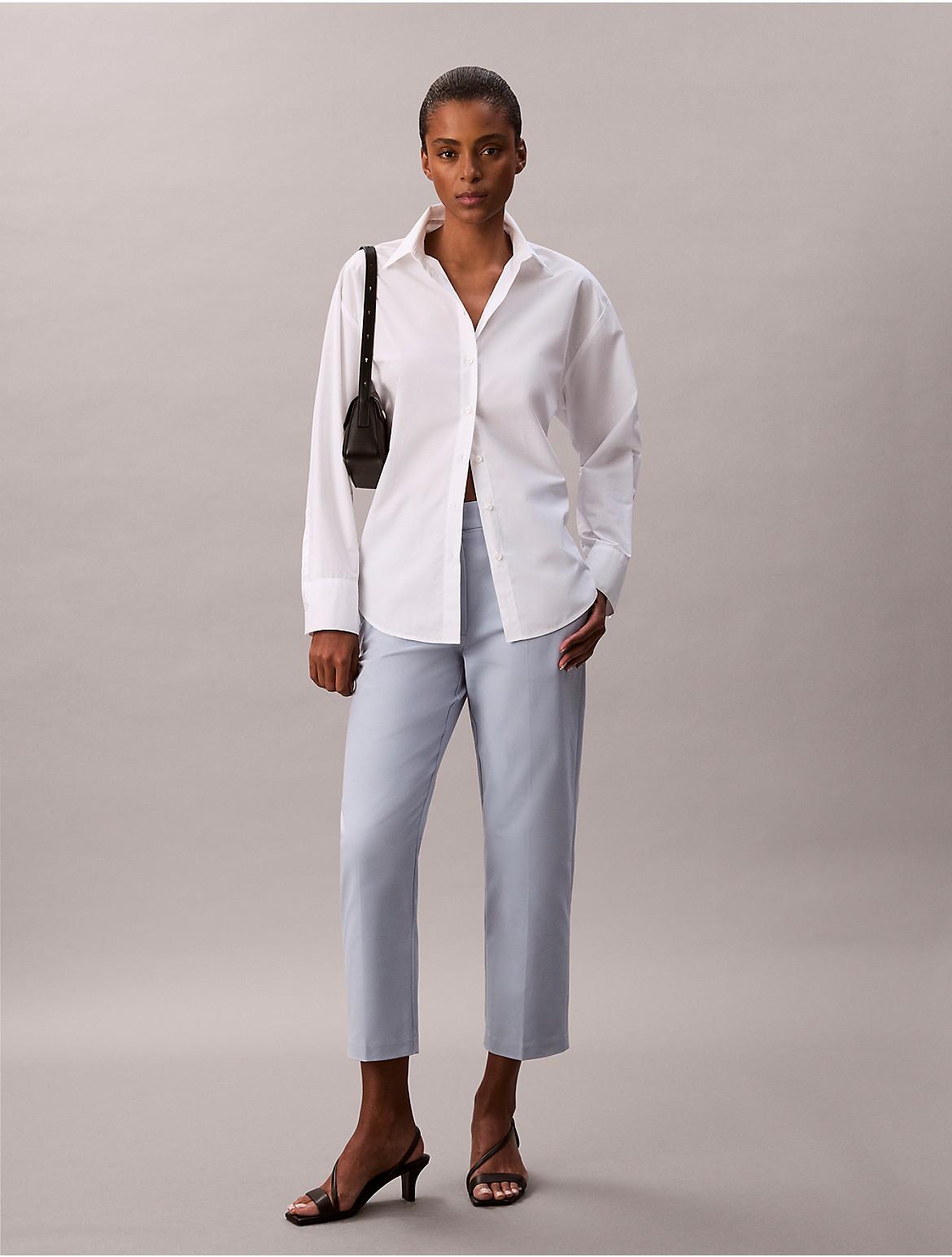 Calvin Klein Womens Cotton Stretch Straight Fit Chino Pants - Blue Product Image