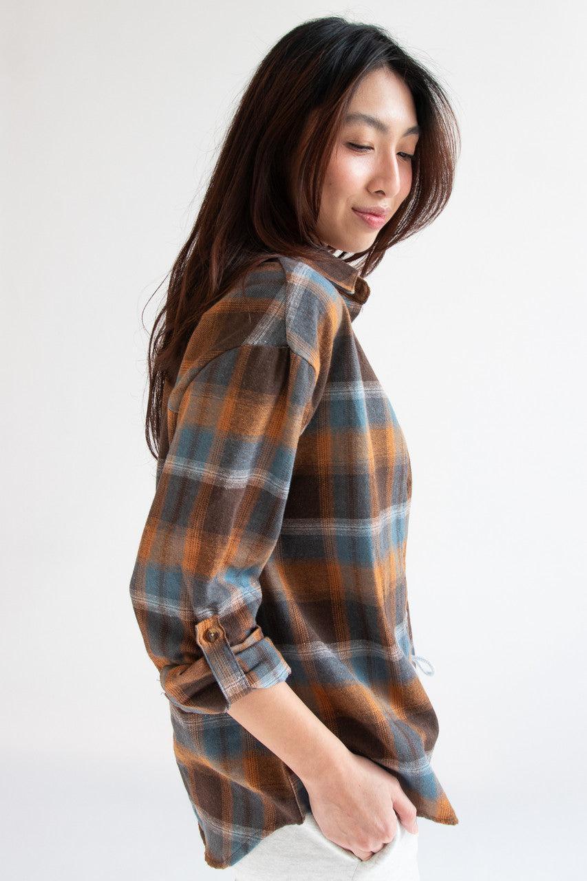 Roll Sleeve Flannel Shirt Product Image