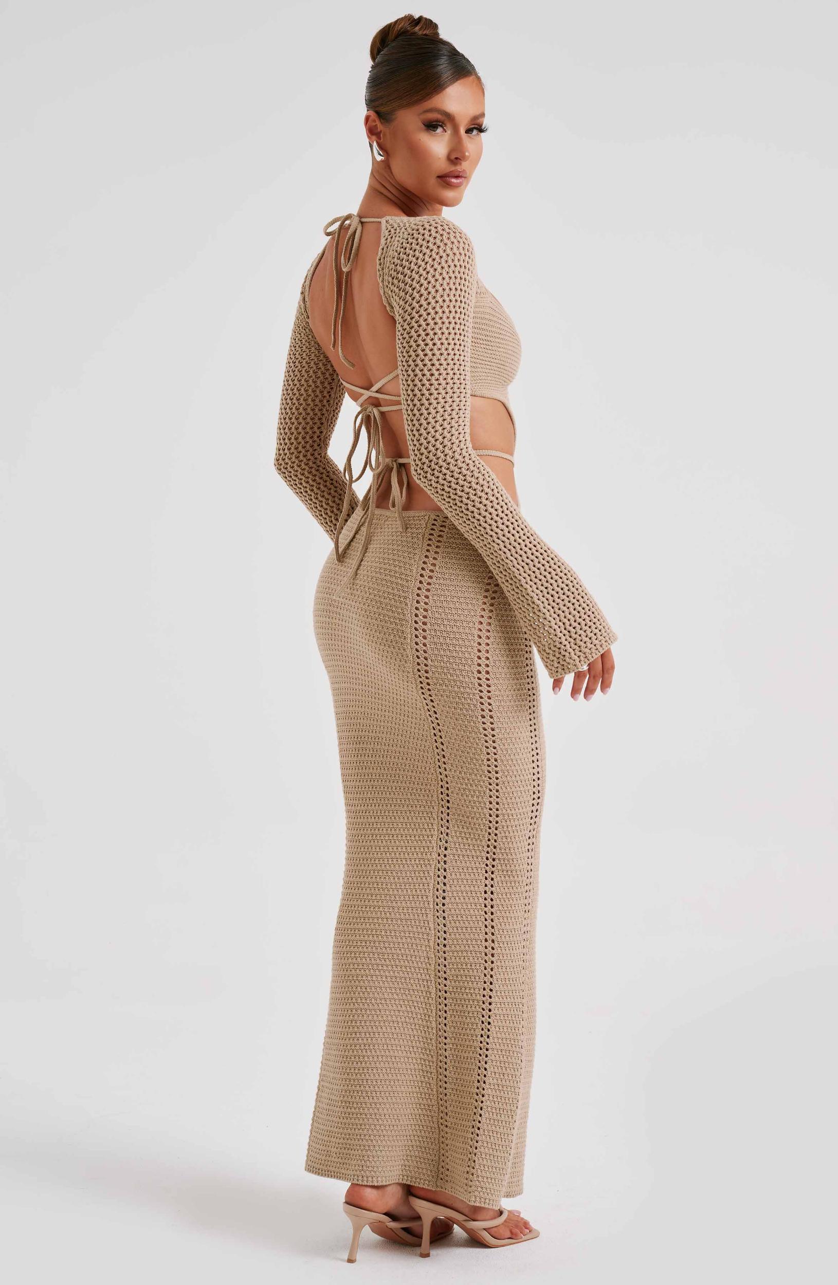 Nadine Maxi Dress - Beige Product Image