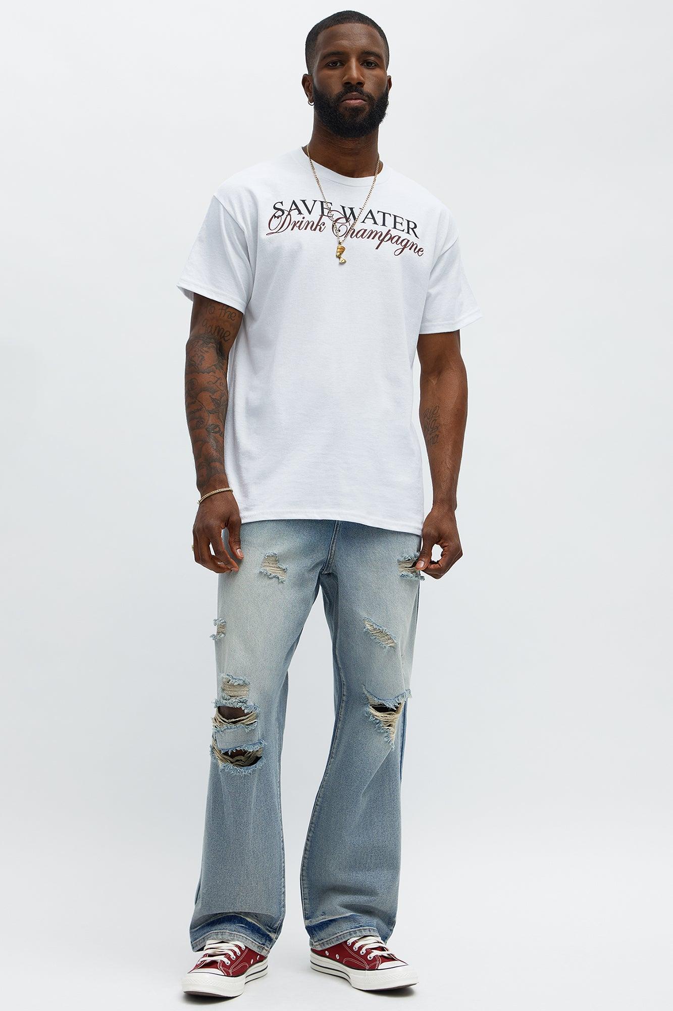 Baggy Wish You Could Distressed Jeans - Medium Blue Wash Product Image