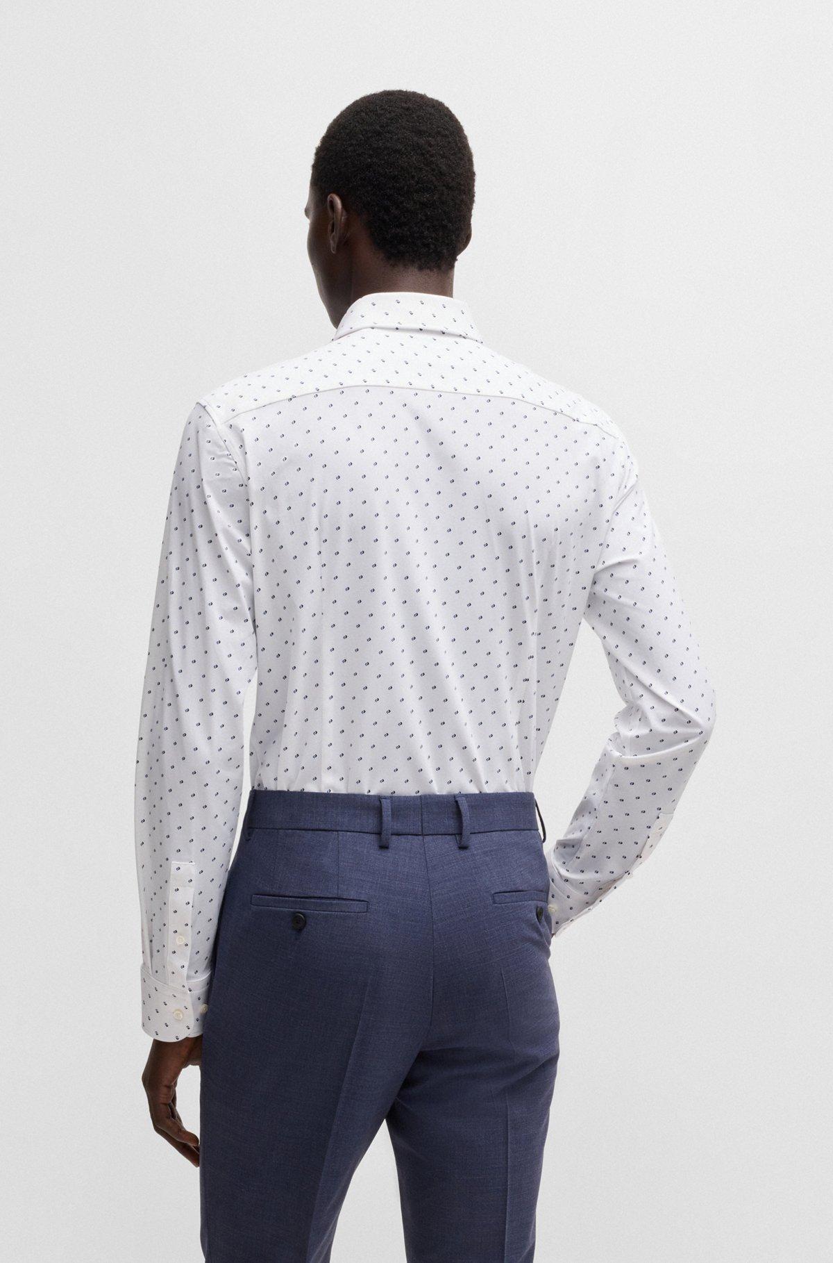 Slim-fit shirt in printed performance-stretch material Product Image