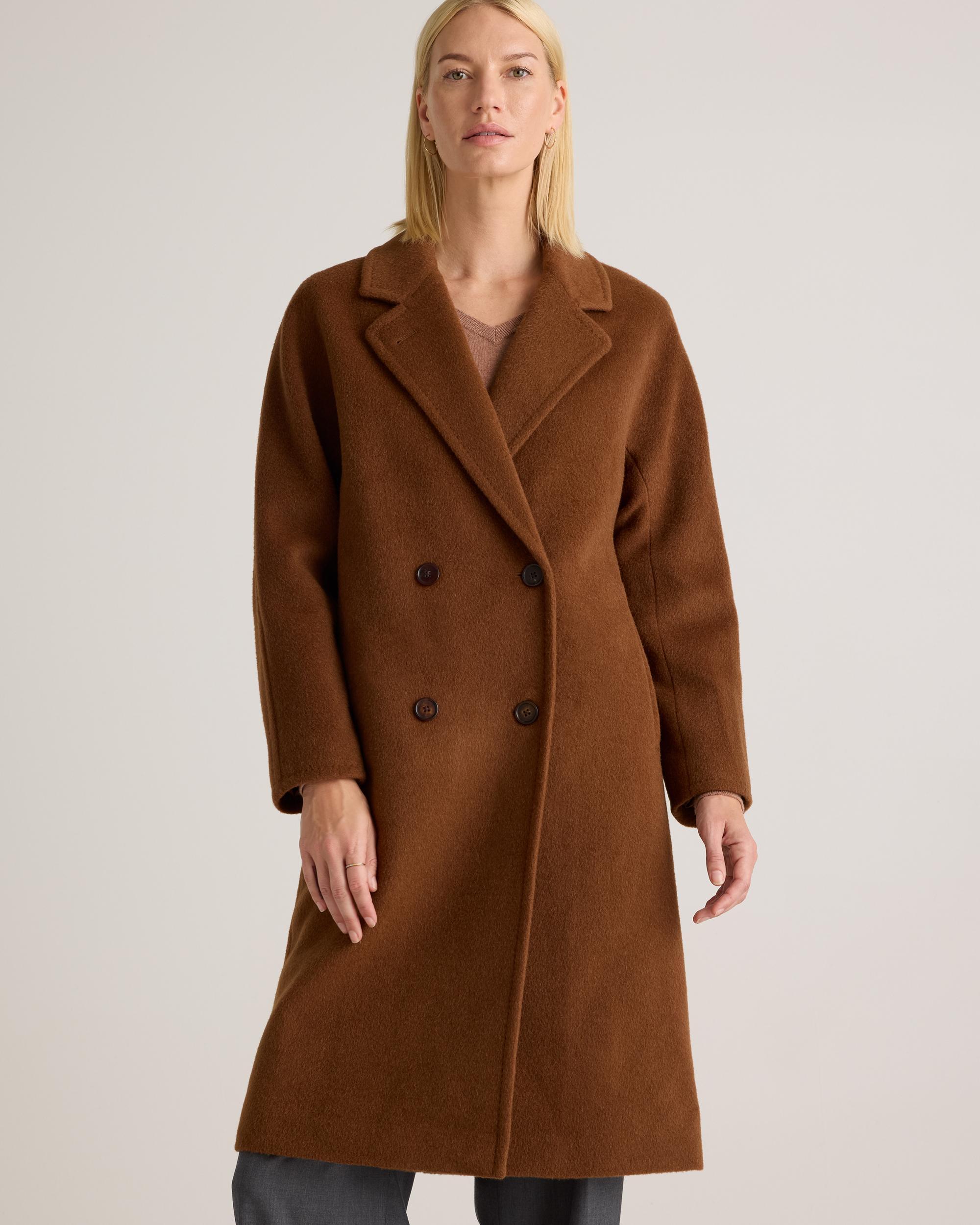 Quince | Women's Camel-Hair Double-Breasted Slouch Coat Wool Product Image
