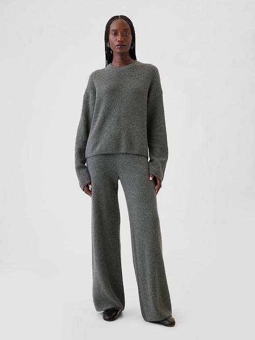 CashSoft Shaker-Stitch Crewneck Sweater Product Image