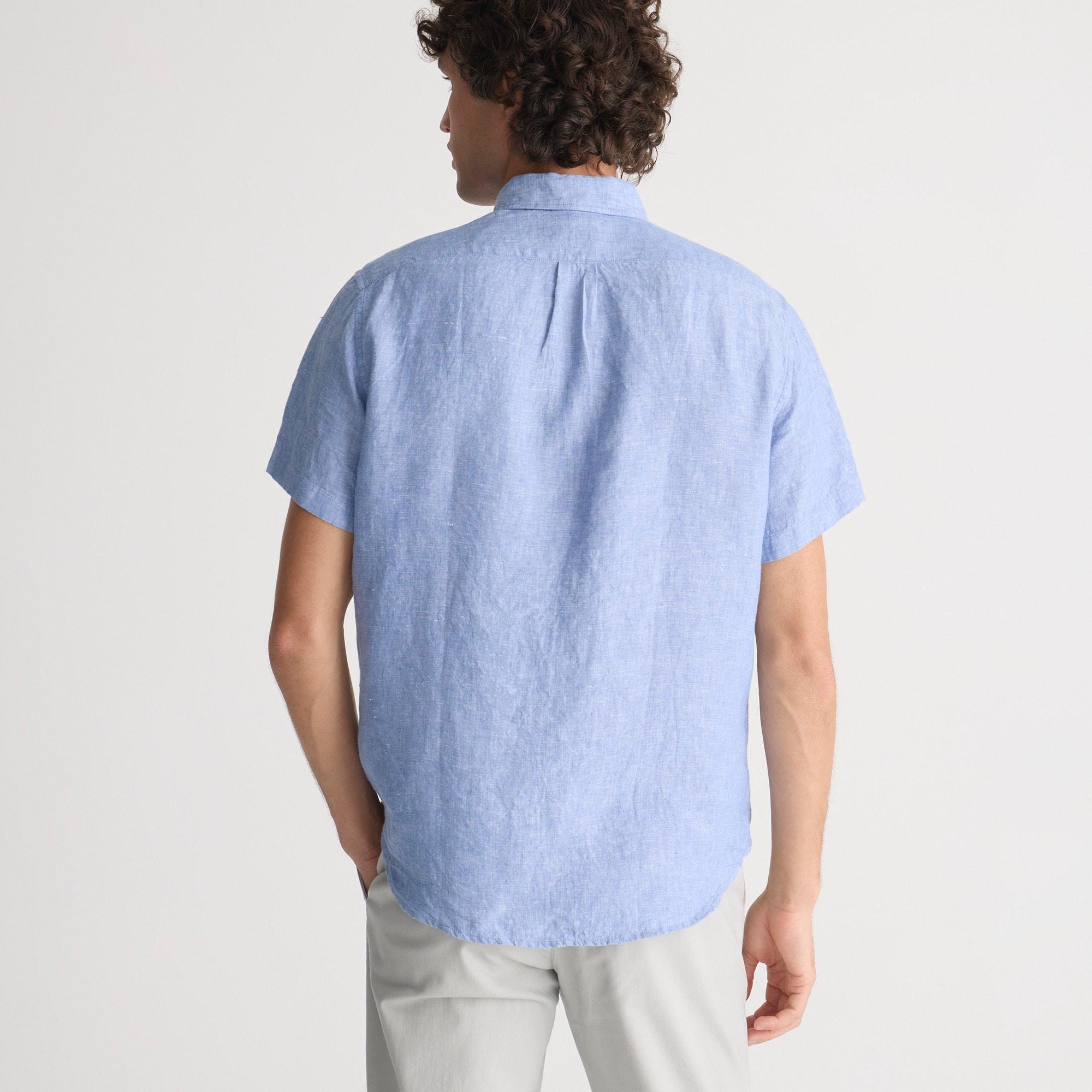Slim short-sleeve Baird McNutt Irish linen shirt Product Image