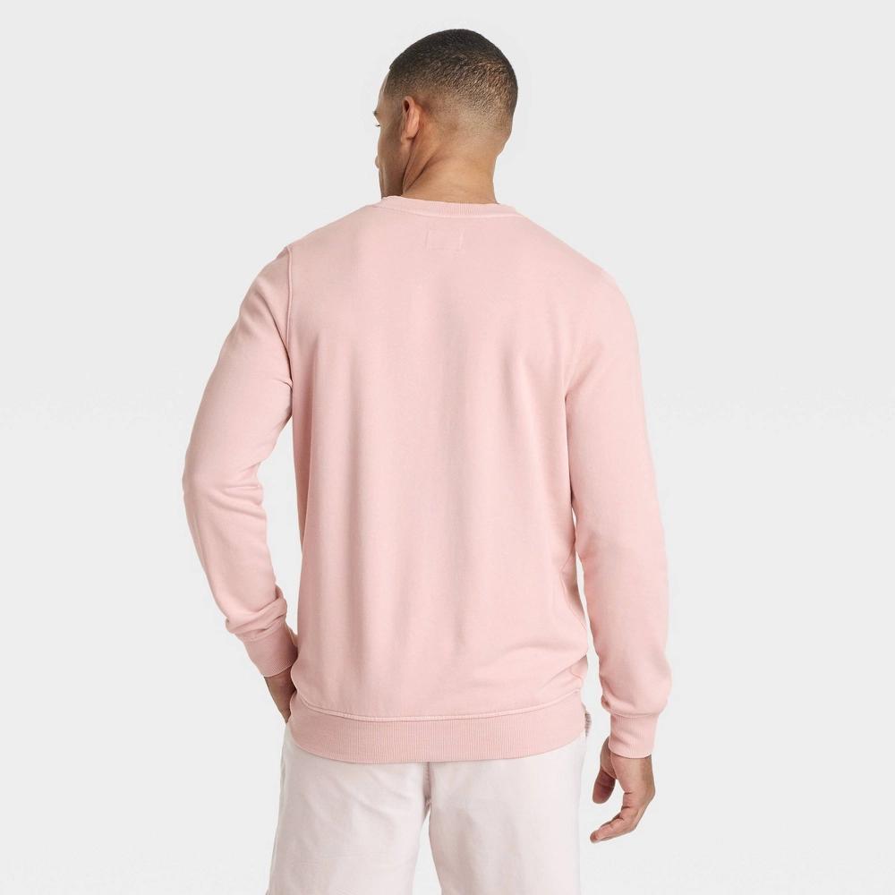 Men's French Terry Crew Neck Pullover Sweatshirt - Goodfellow & Co™ Ash L: Heavyweight Cotton, Relaxed Fit, Ribbed Cuffs Product Image