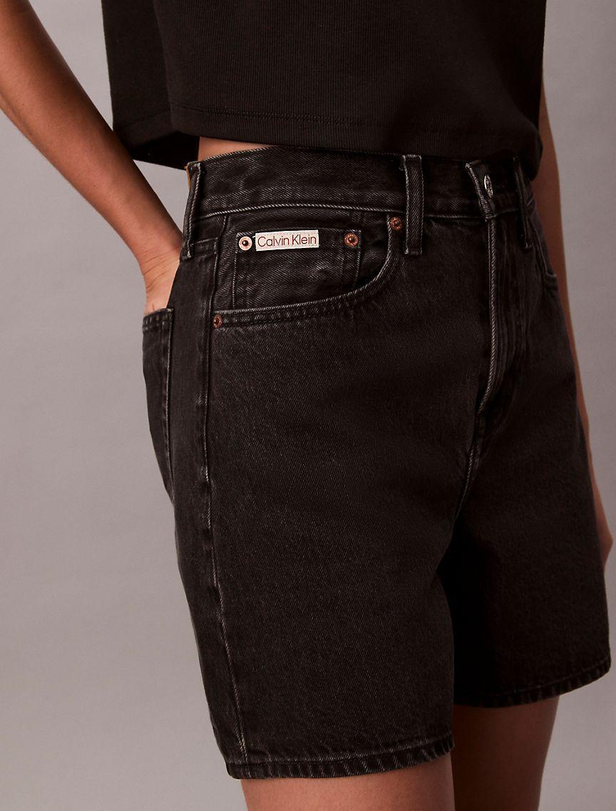 Calvin Klein Womens A-Line Denim Shorts - White Product Image