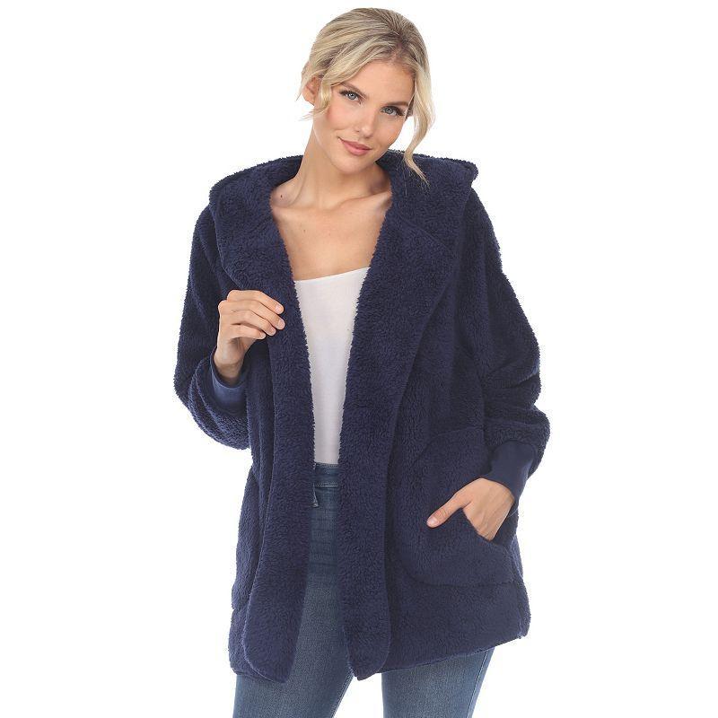 White Mark Womens Plush Hooded with Pockets Jacket Product Image