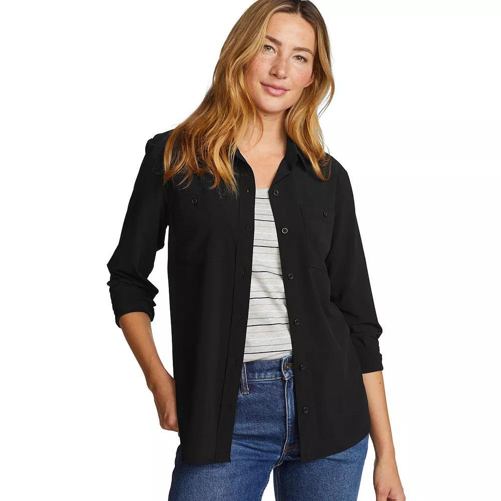 Women's Eddie Bauer Departure 3.0 Long Sleeve Shirt, Size: XXL, Black Product Image