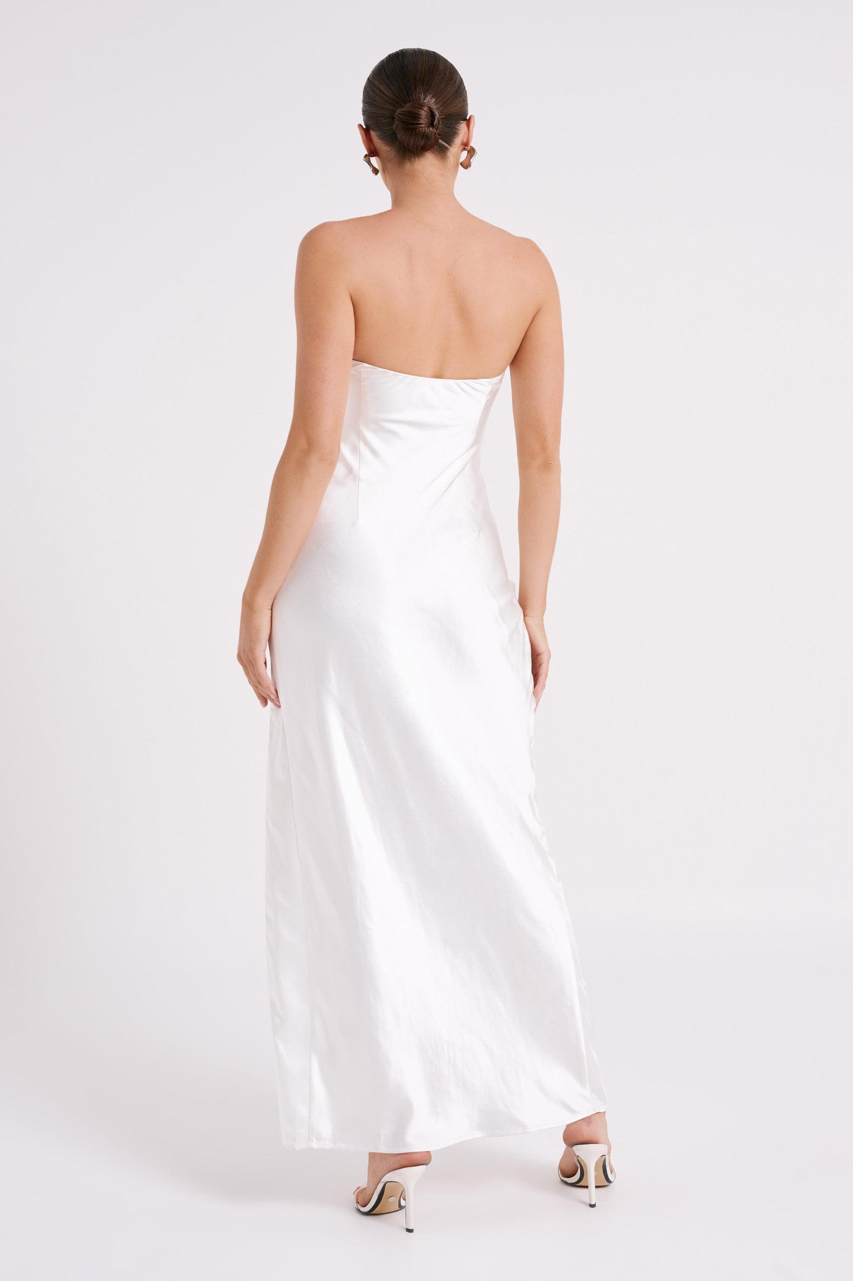 Aminah Draped Strapless Maxi Dress - Ivory Product Image