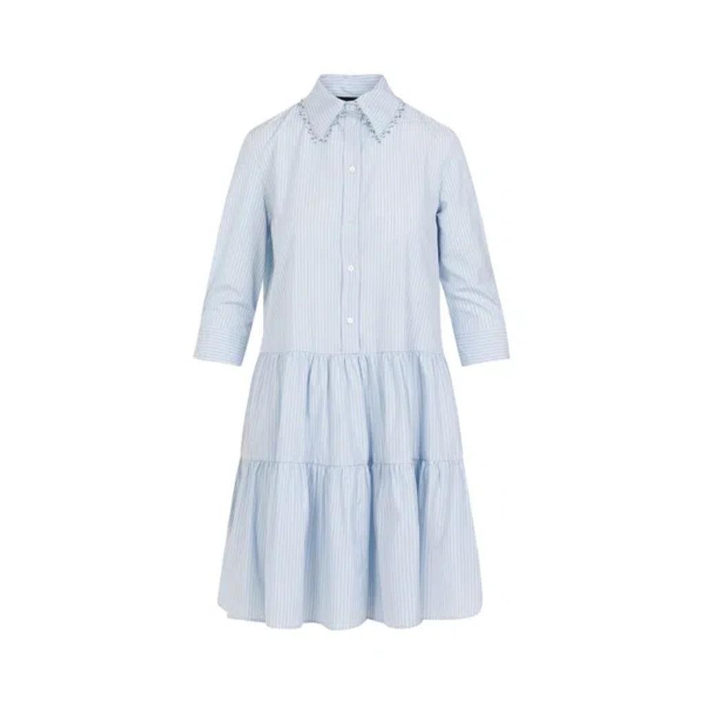 FABIANA FILIPPI Light Blue Cotton Mini Dress Product Image