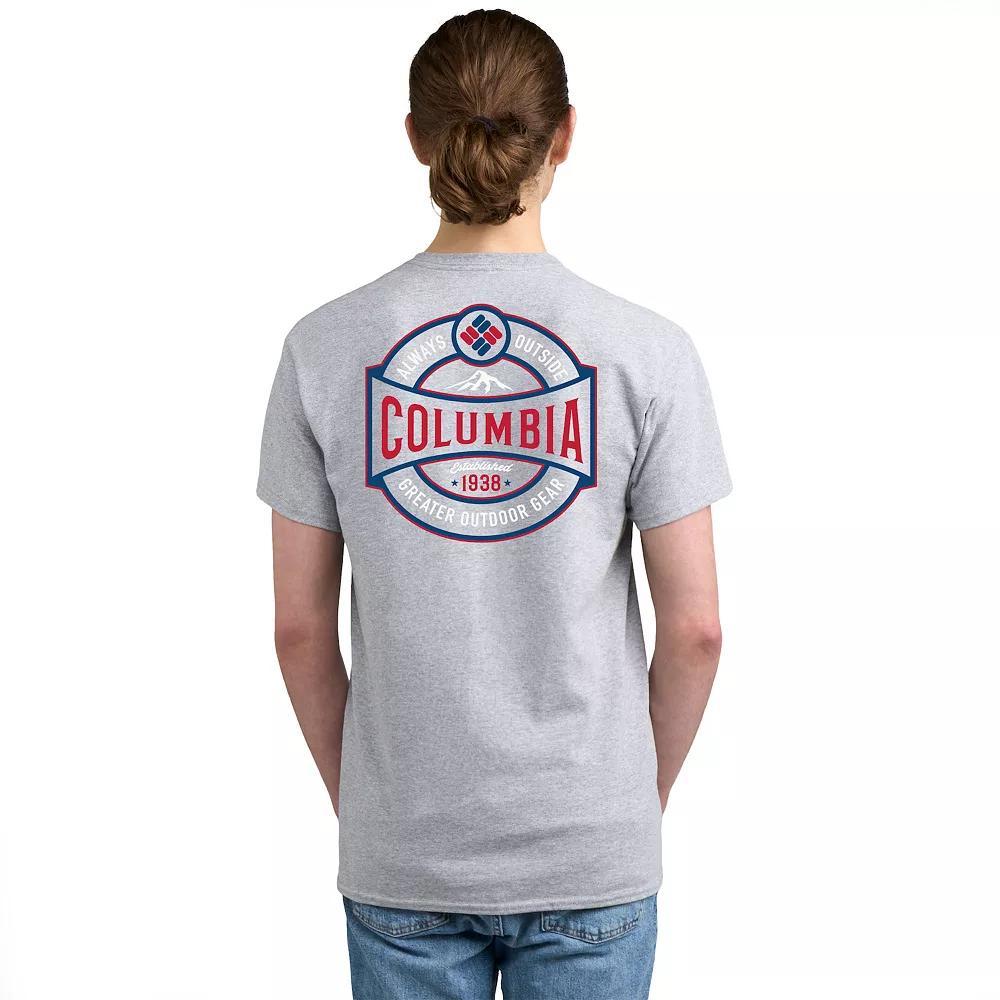 Men's Columbia Short Sleeve Graphic Tee, Size: Large, Gray 1938 Product Image