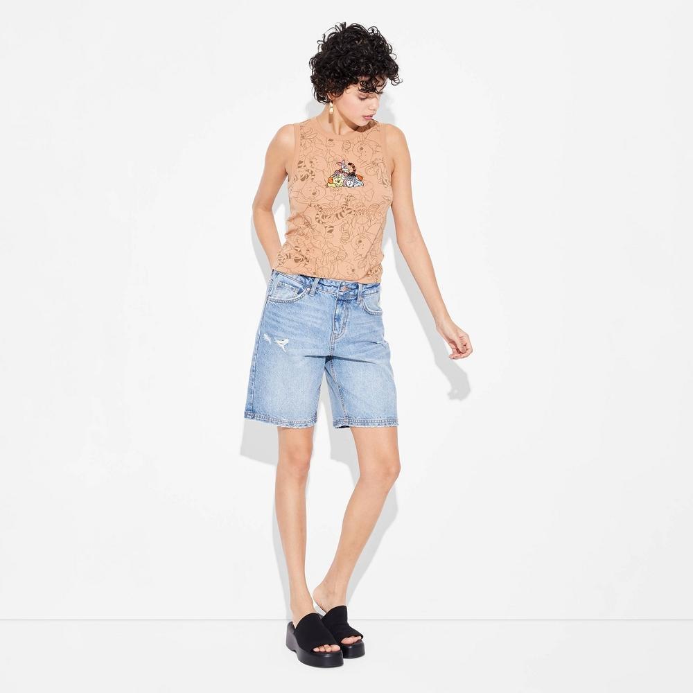 Womens Winnie the Pooh Graphic Tank Top - Brown Product Image