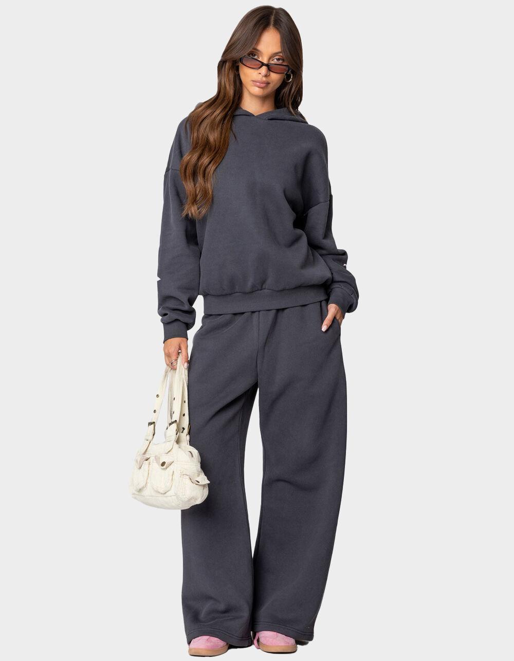 EDIKTED Bonney Bow Detail Sweatpants - GRAY Product Image