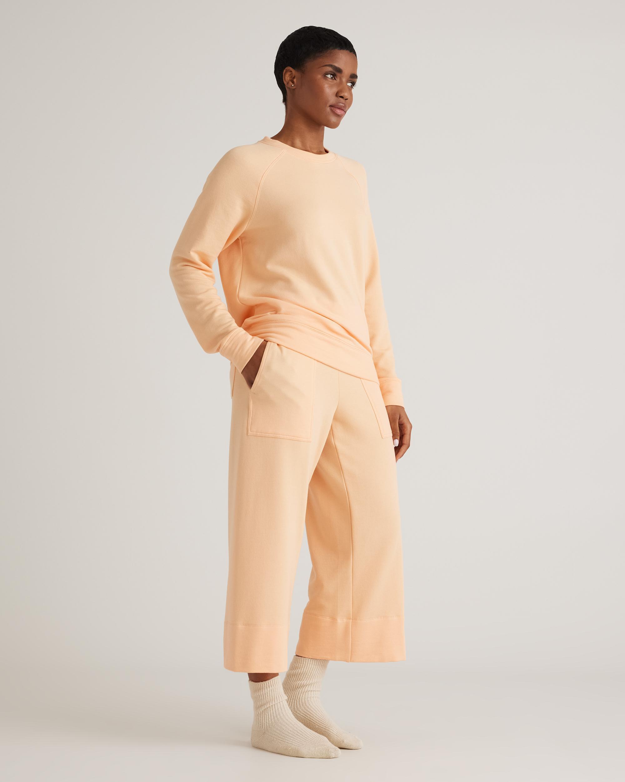 Quince | Women's SuperSoft Fleece Cropped Wide Leg Pants Lenzing Modal Product Image