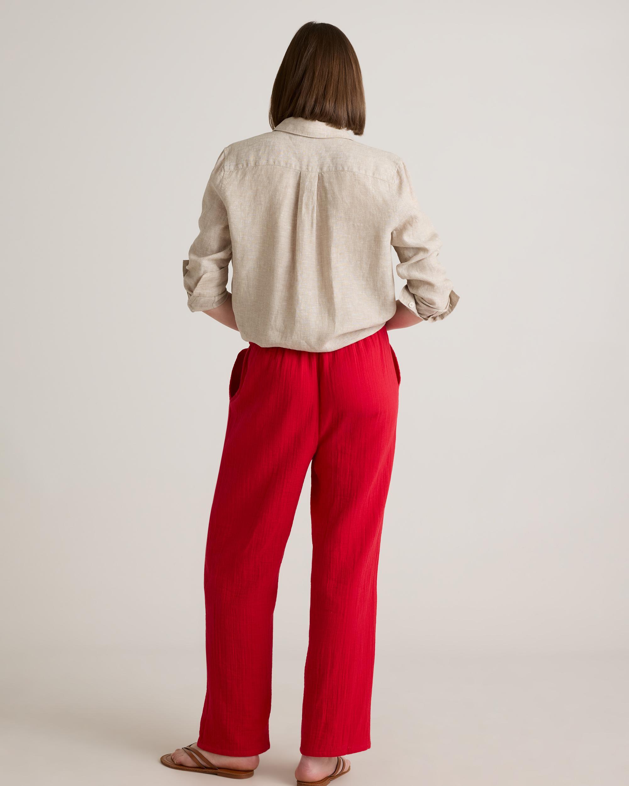 Quince | Women's Gauze Straight Leg Pants Size XS, Organic Cotton Product Image