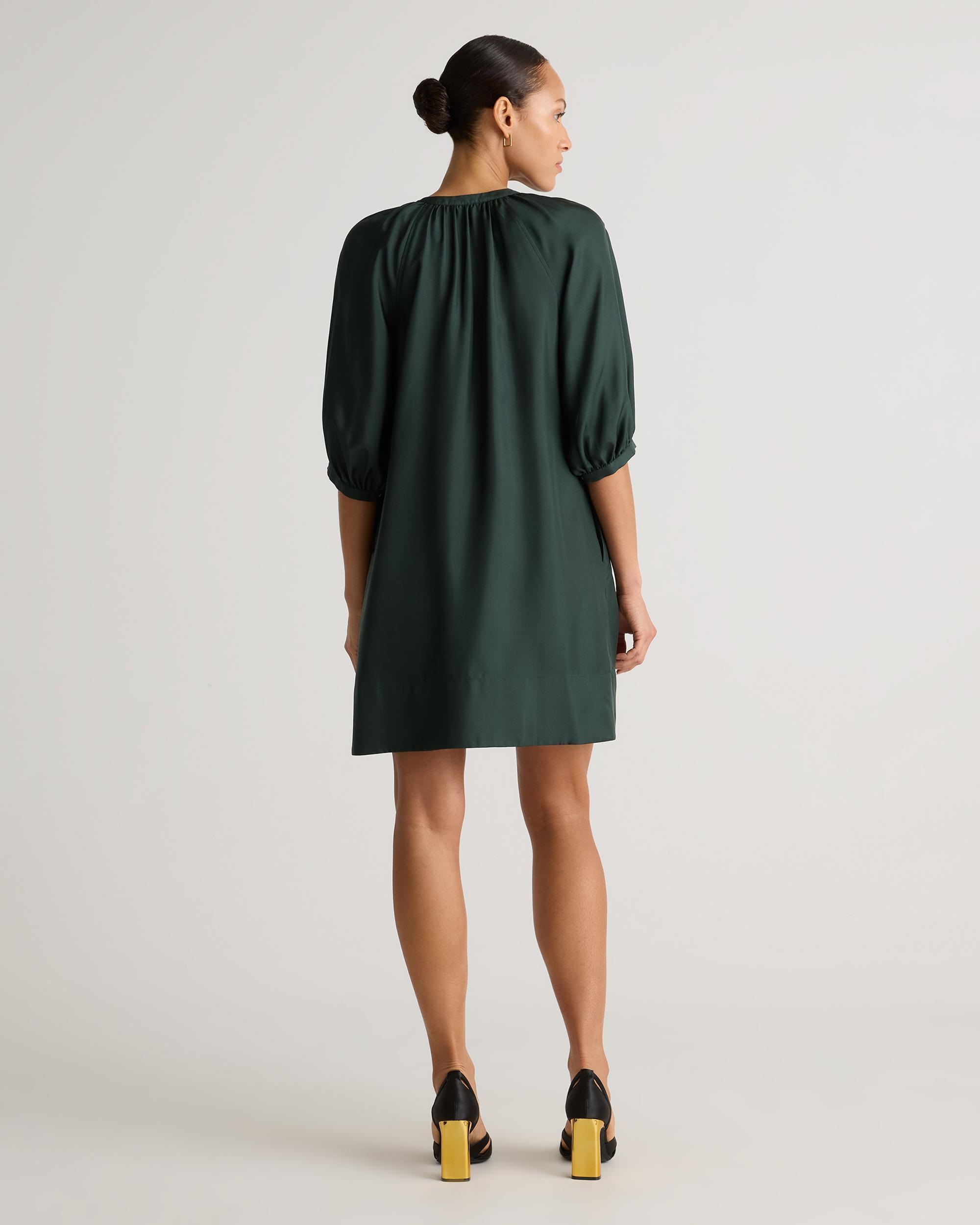 Quince | Women's 100% Silk Twill Button Front Mini Dress Product Image