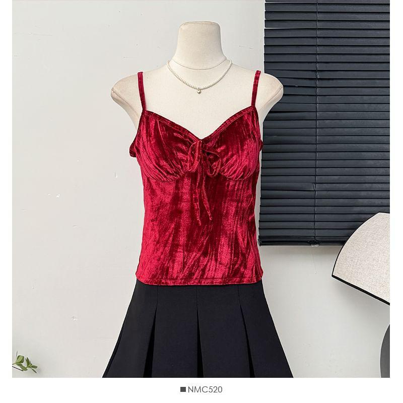 Velvet V-Neck Camisole Top Product Image