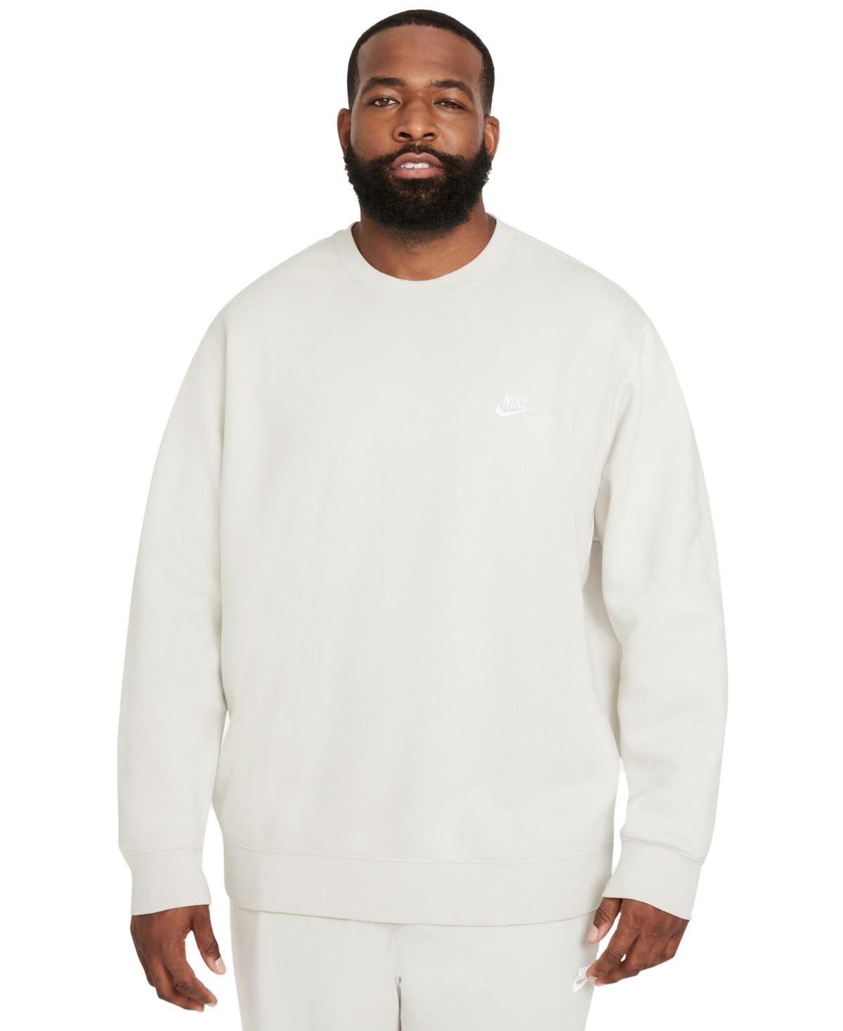 Nike Men's Club Crewneck Sweatshirt in Khaki/White at Nordstrom, Size Small Product Image