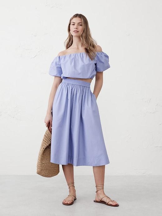 Poplin Midi Skirt Product Image