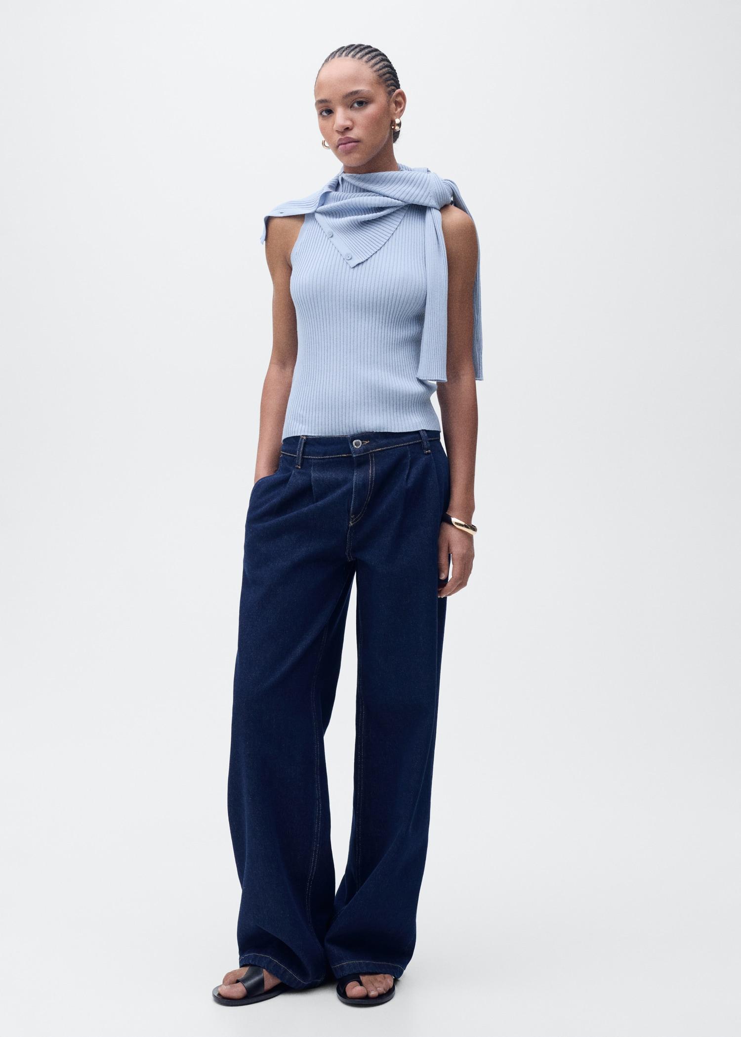 Ribbed knit top - Women | MANGO USA Product Image