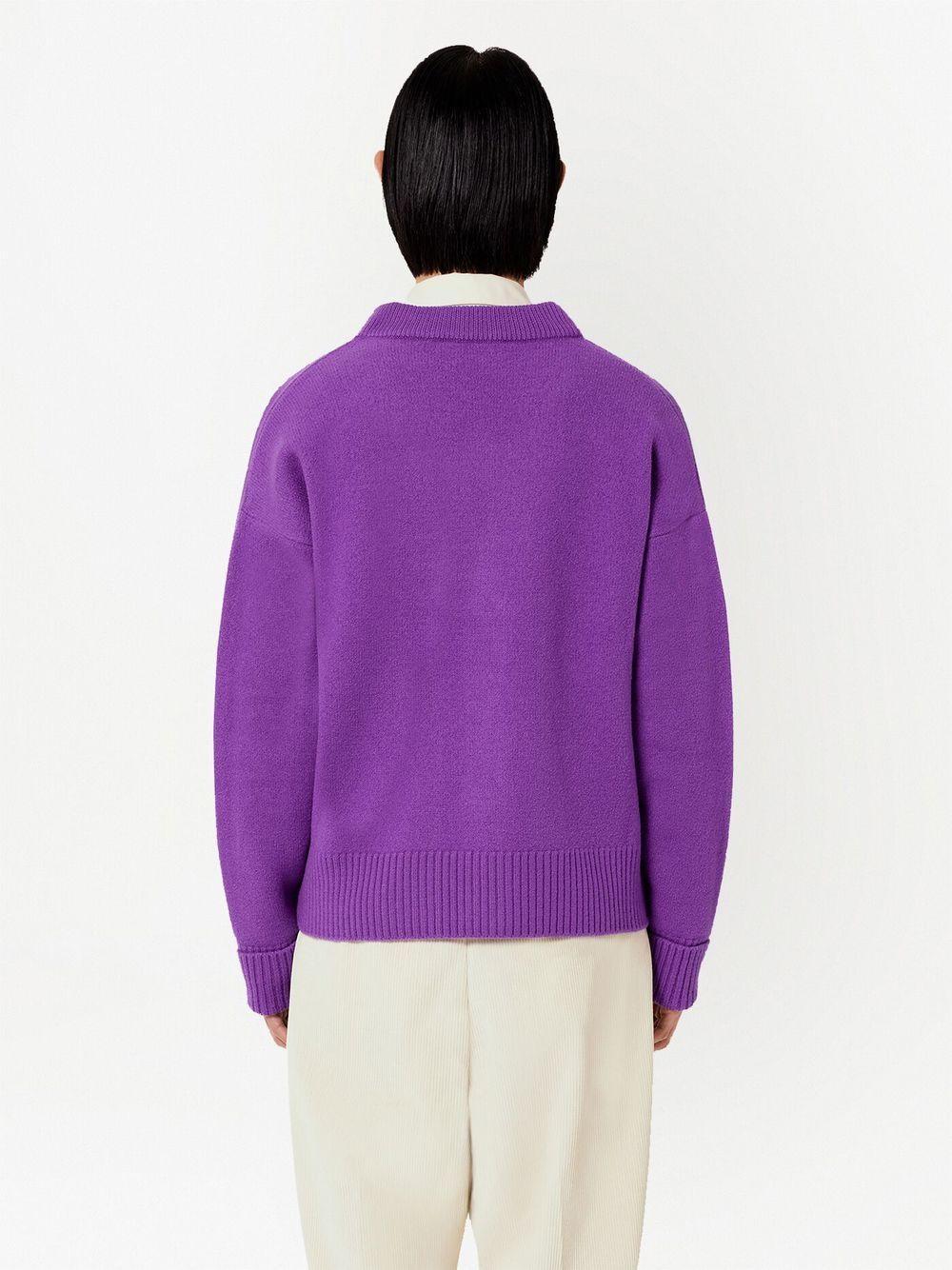 logo-intarsia wool cardigan Product Image