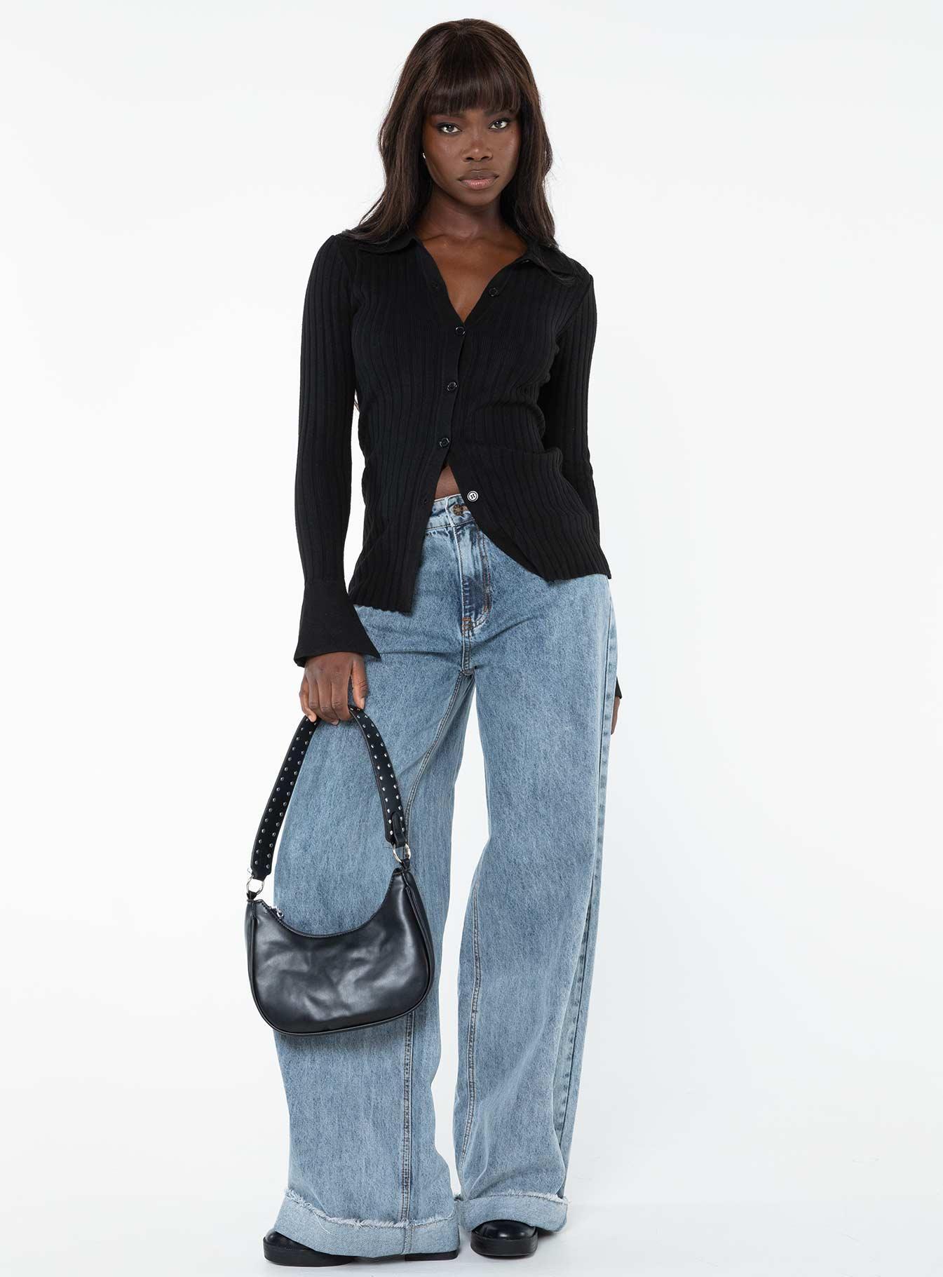 Anneke Collared Cardigan Black Product Image