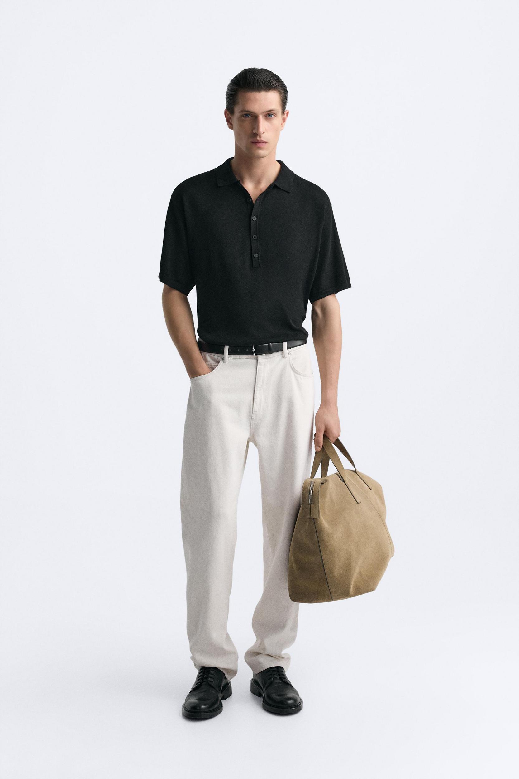 BUTTONED KNIT POLO TOP Product Image