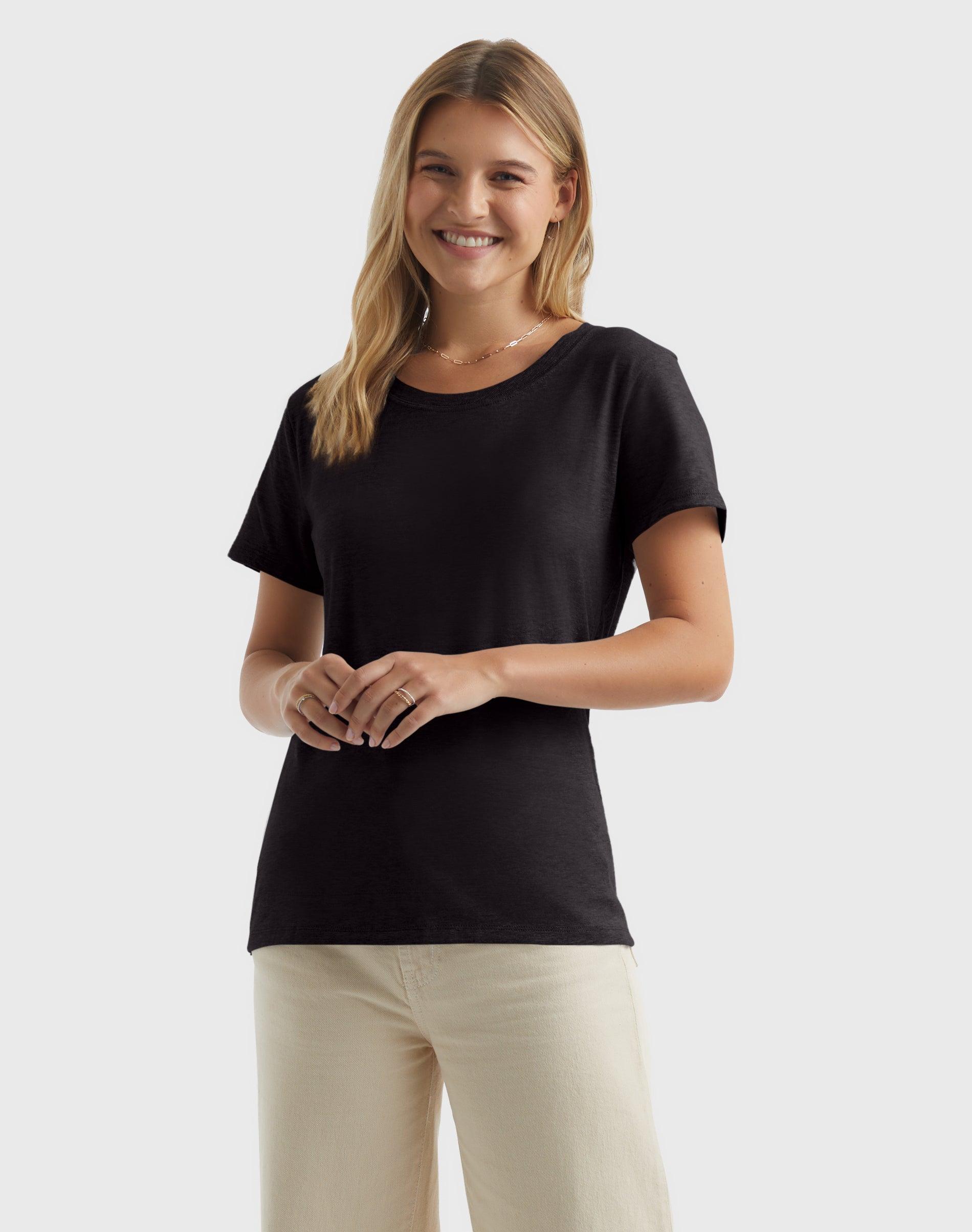 Hanes Perfect-T Womens Cotton Crewneck T-Shirt White 2XL Product Image