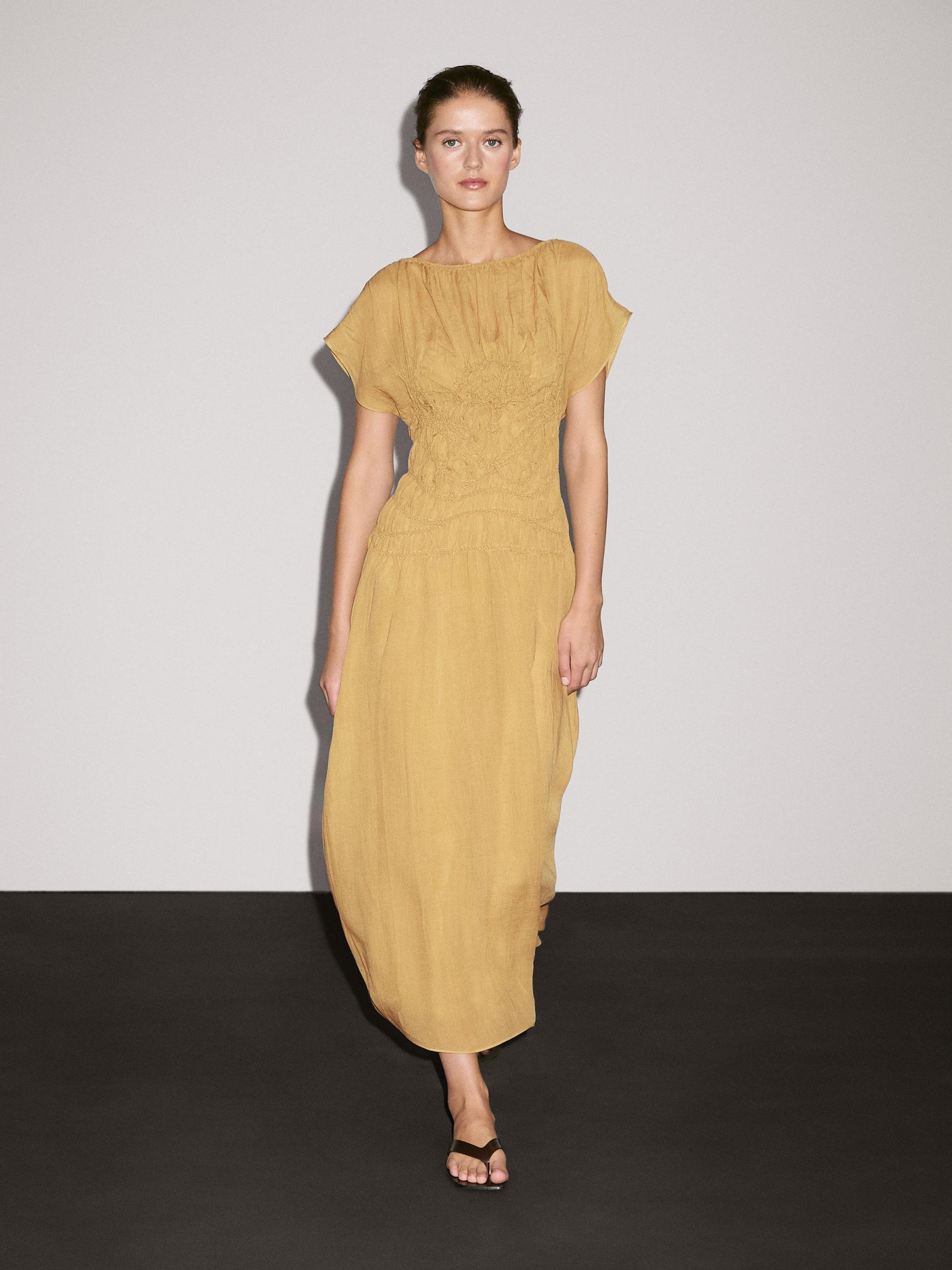 Midi dress with embroidered detail Product Image