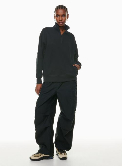 cozy fleece boyfriend 1/4 zip sweatshirt Product Image