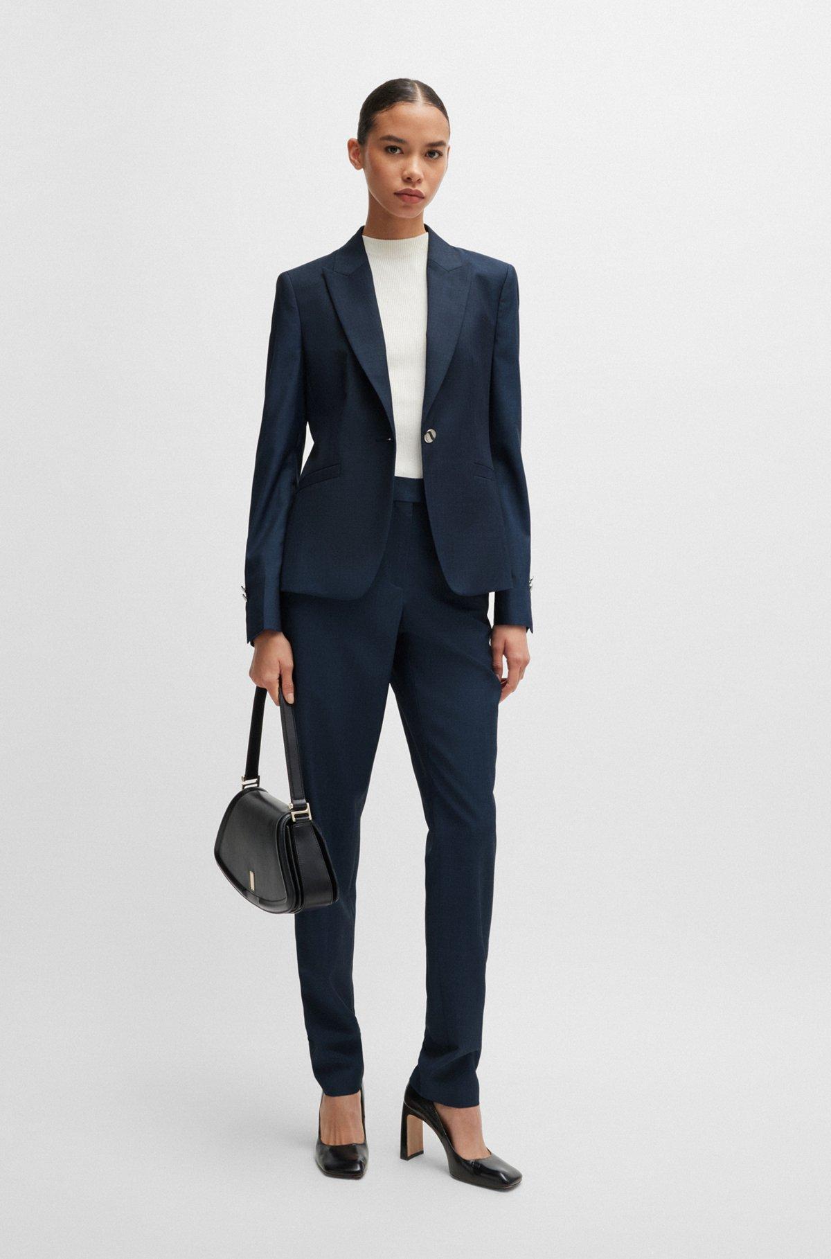 Relaxed-fit trousers in denim-effect wool twill Product Image