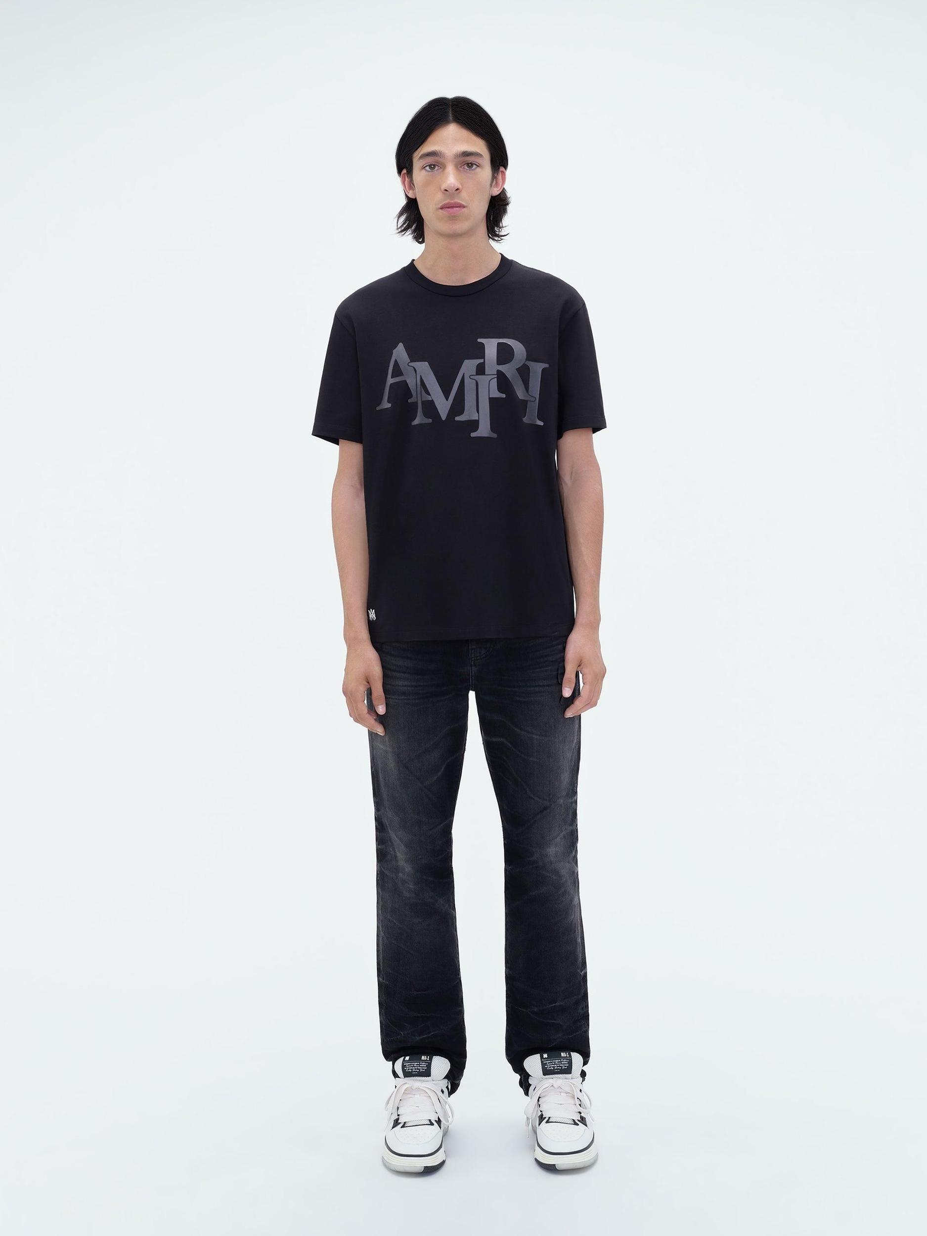 AMIRI STAGGERED LOGO TEE - Black Male Product Image