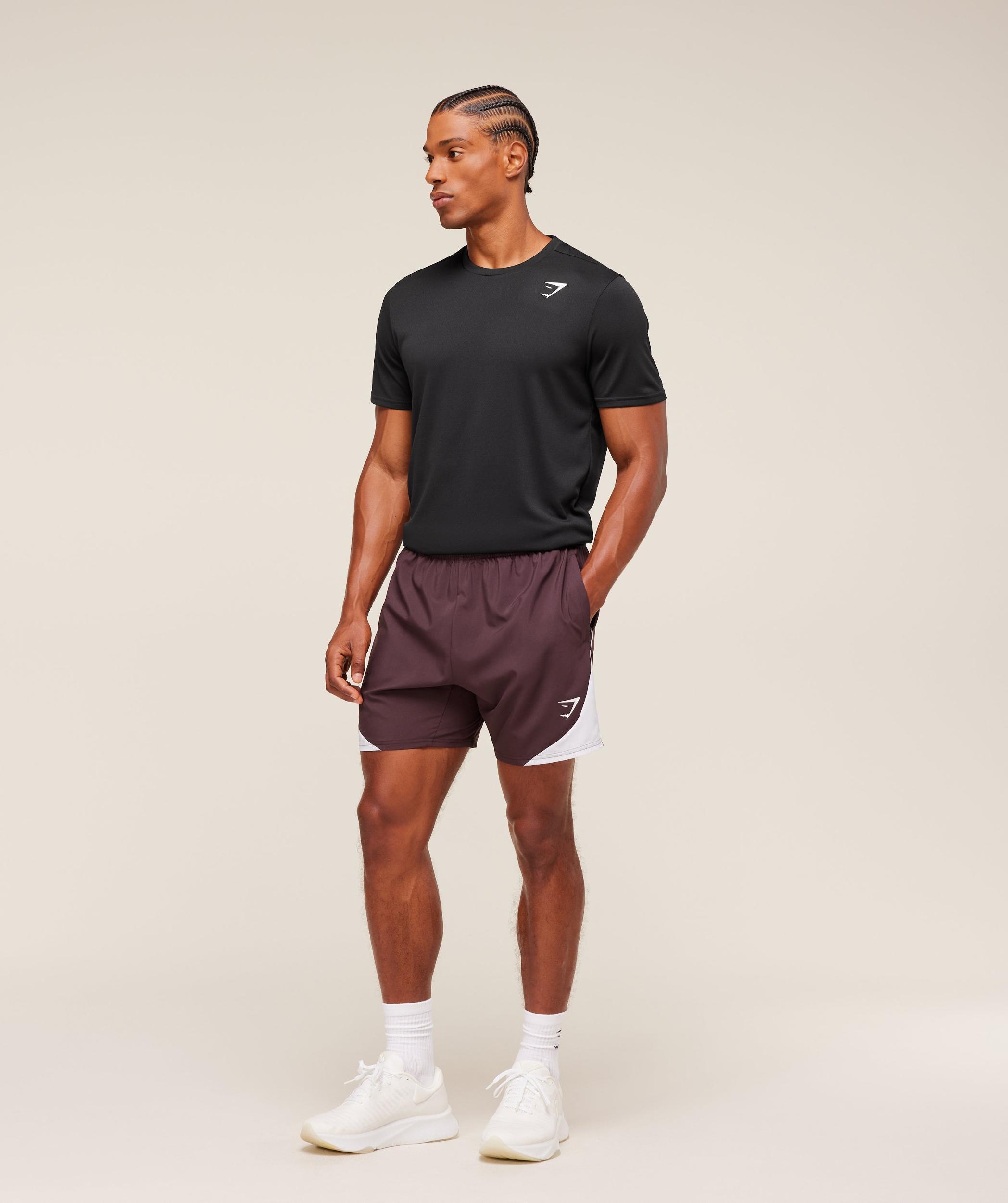 Gymshark Arrival Block 6" Shorts - Cherry Purple Male Product Image
